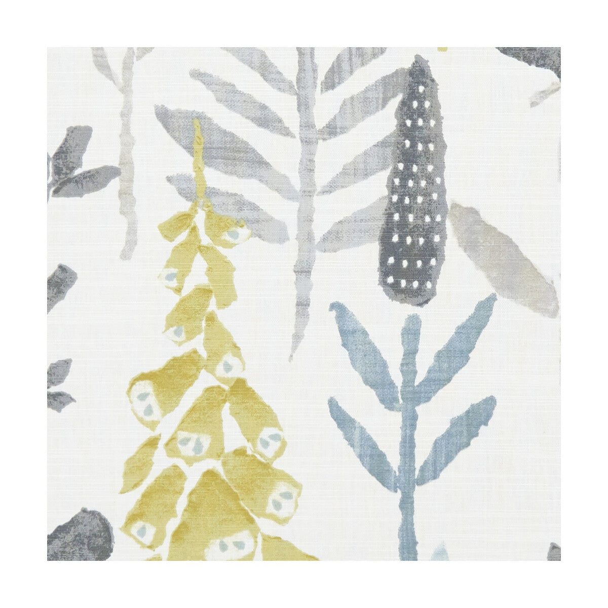 Bellflower fabric in mineral color - pattern F1232/02.CAC.0 - by Clarke And Clarke in the Roof Garden By Studio G For C&amp;C collection