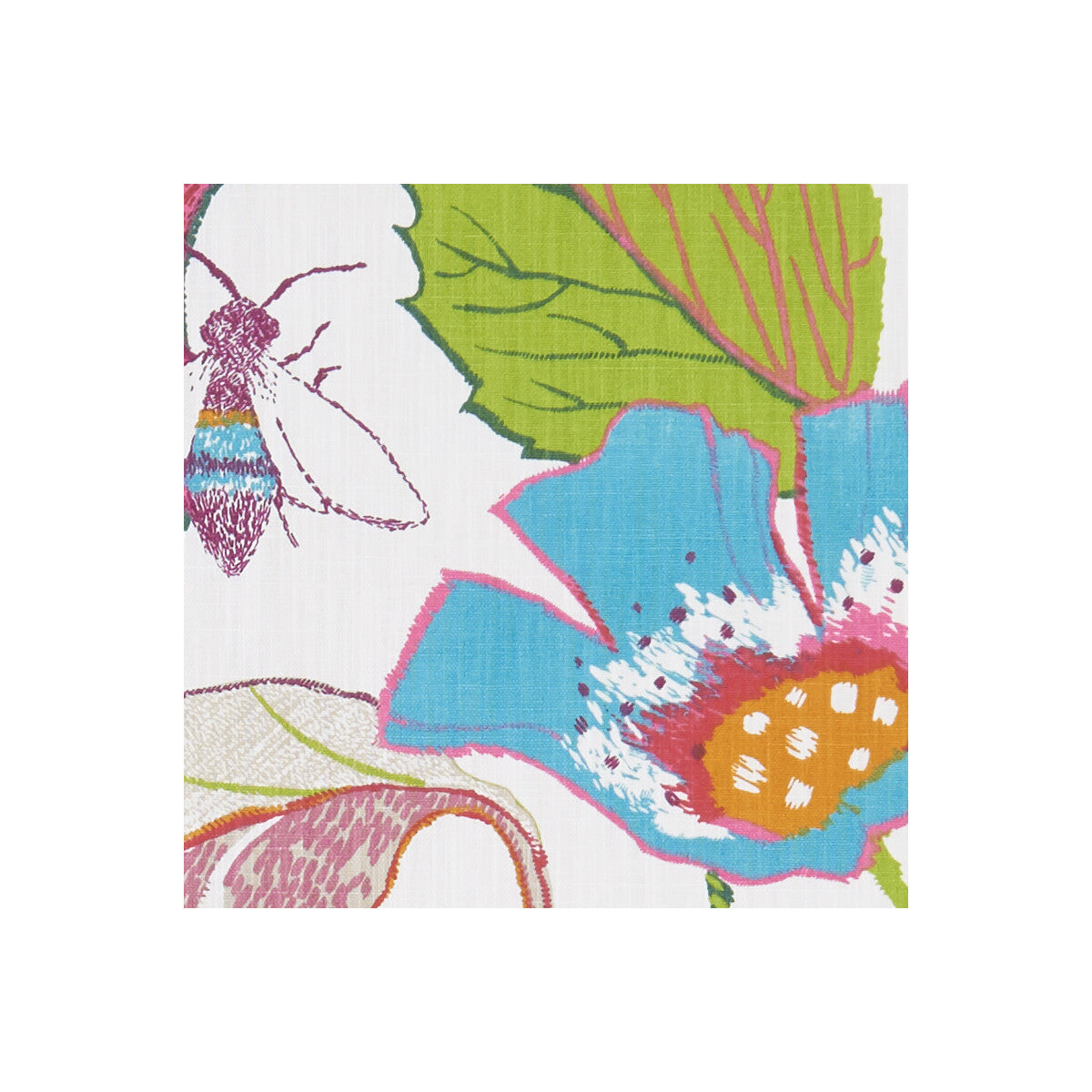 Lotus fabric in summer color - pattern F1289/05.CAC.0 - by Clarke And Clarke in the Clarke &amp; Clarke Oriental Garden collection