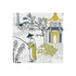 Pagoda fabric in chartreuse/charcoal color - pattern F1290/02.CAC.0 - by Clarke And Clarke in the Clarke & Clarke Oriental Garden collection
