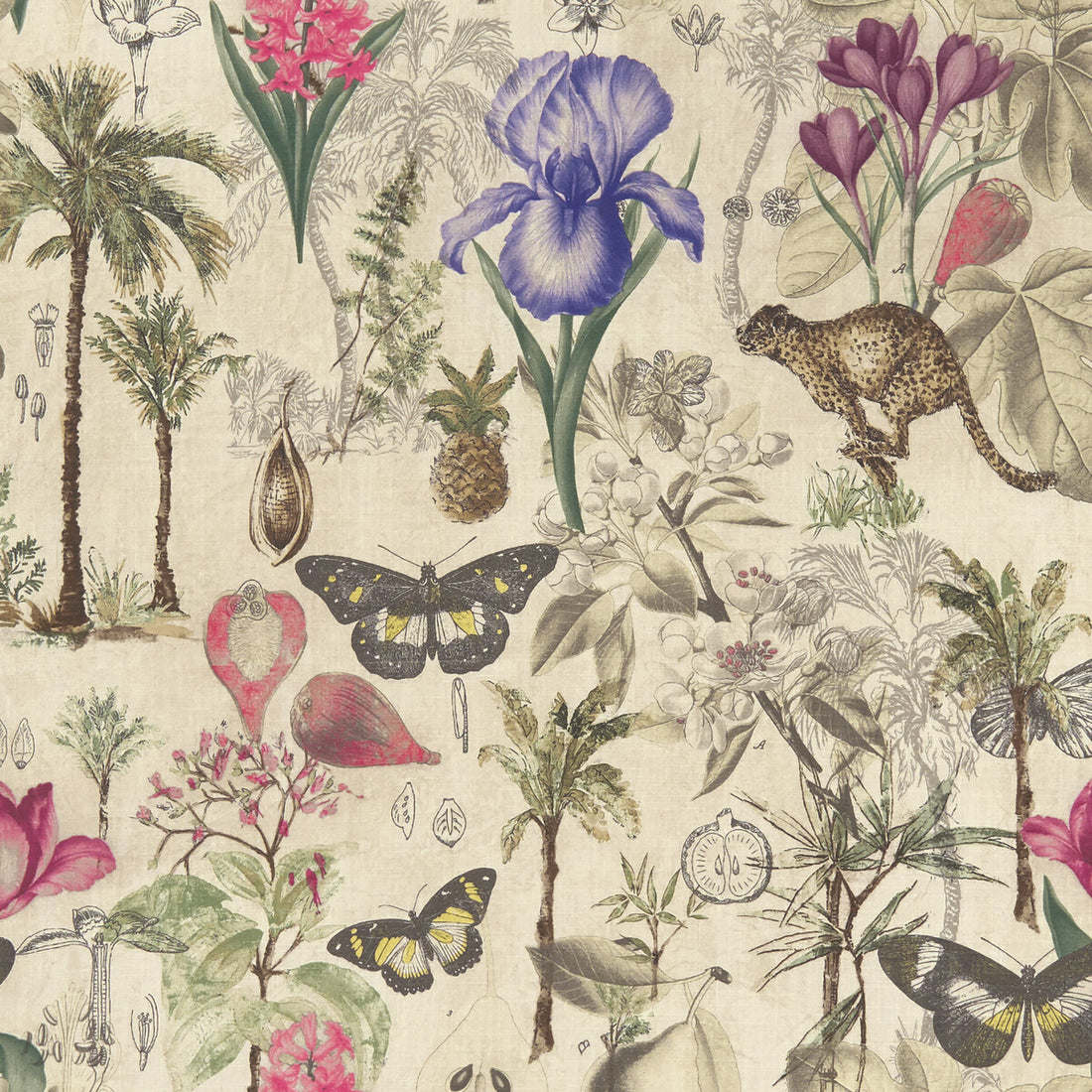Botany fabric in summer color - pattern F1297/02.CAC.0 - by Clarke And Clarke in the Clarke &amp; Clarke Exotica collection