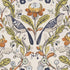 Orchard Birds fabric in birds denim/spice color - pattern F1316/01.CAC.0 - by Clarke And Clarke in the Sherwood By Studio G For C&C collection
