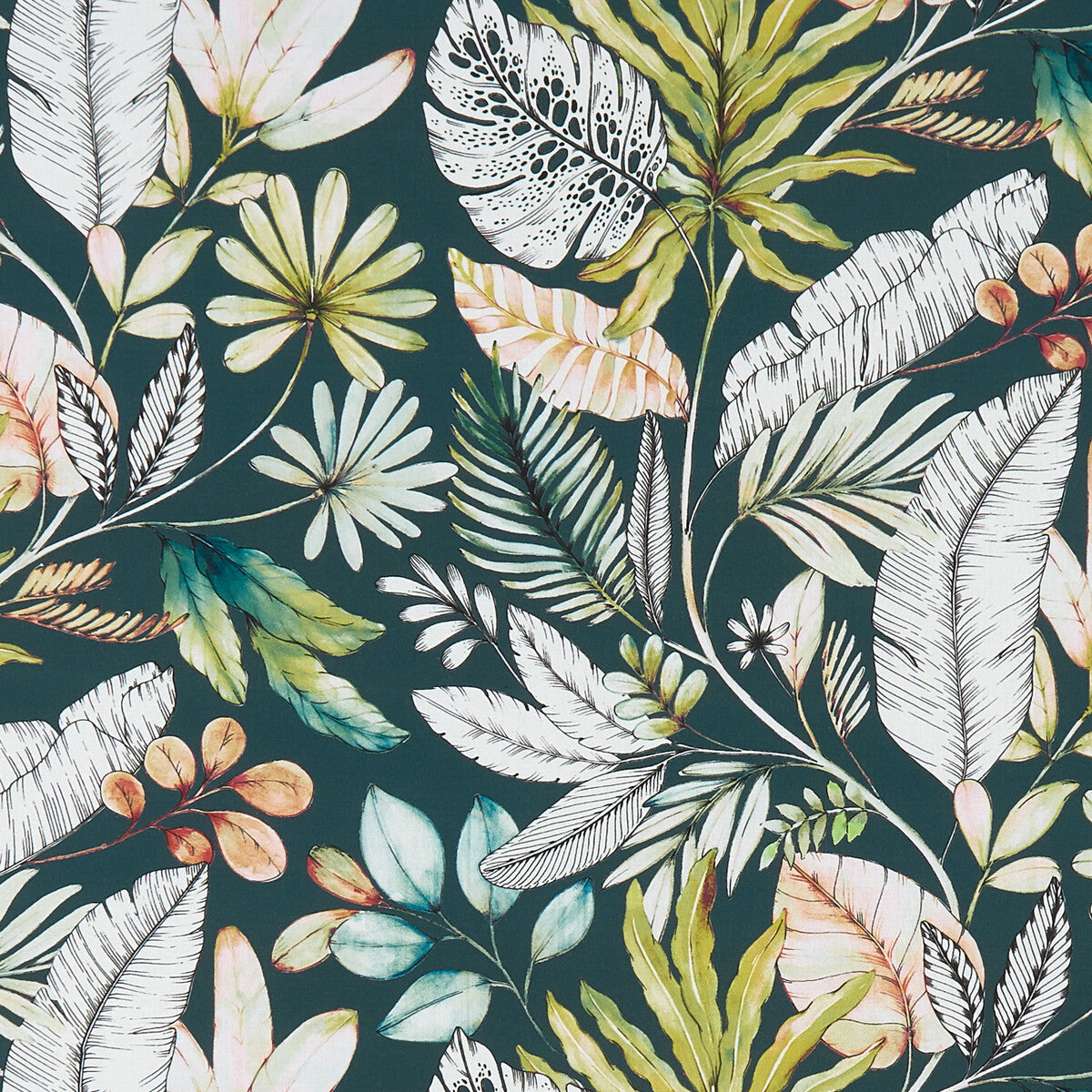 Tropicana fabric in forest color - pattern F1363/01.CAC.0 - by Clarke And Clarke in the Palmero By Studio G For C&amp;C collection