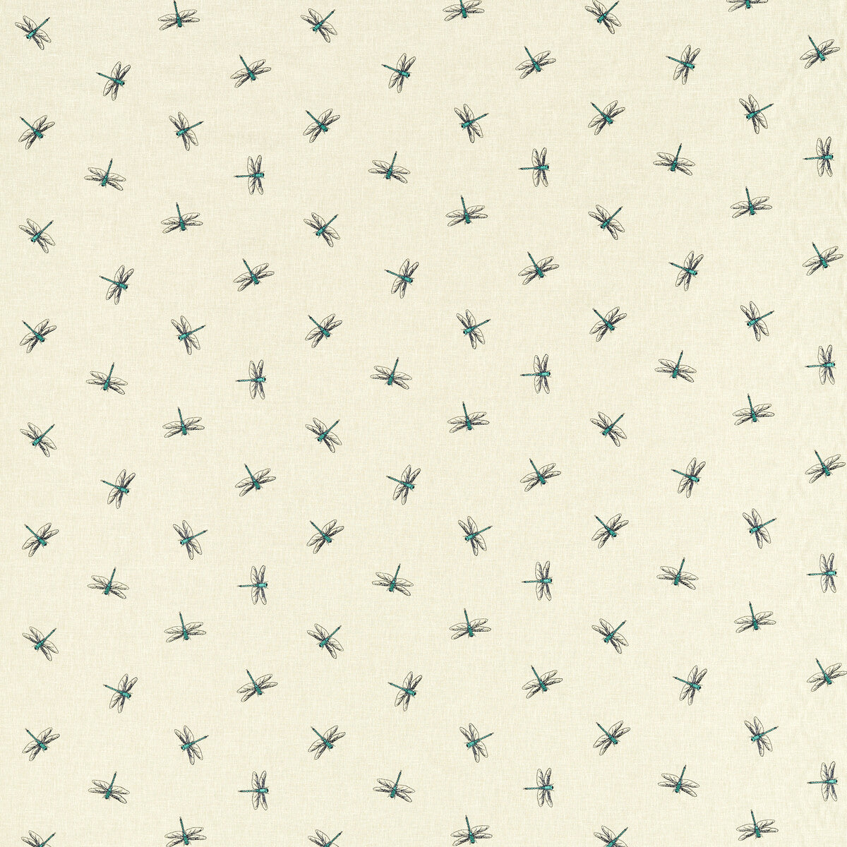 Damsel fabric in teal color - pattern F1514/04.CAC.0 - by Clarke And Clarke in the Amazonia By Studio G For C&amp;C collection