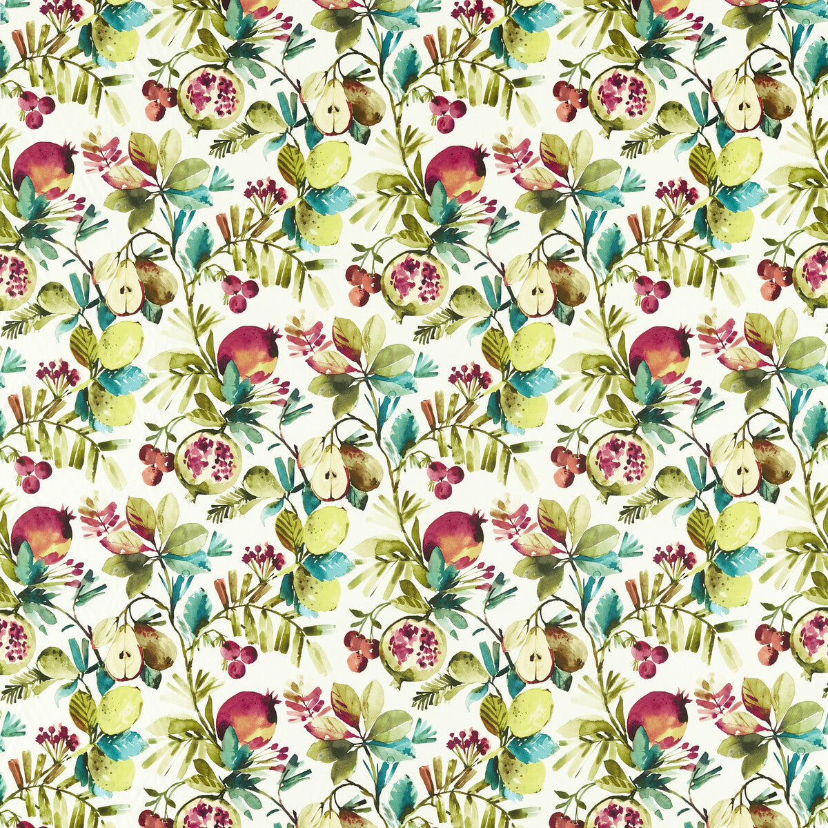 Fruta fabric in summer cotton color - pattern F1516/01.CAC.0 - by Clarke And Clarke in the Amazonia By Studio G For C&amp;C collection