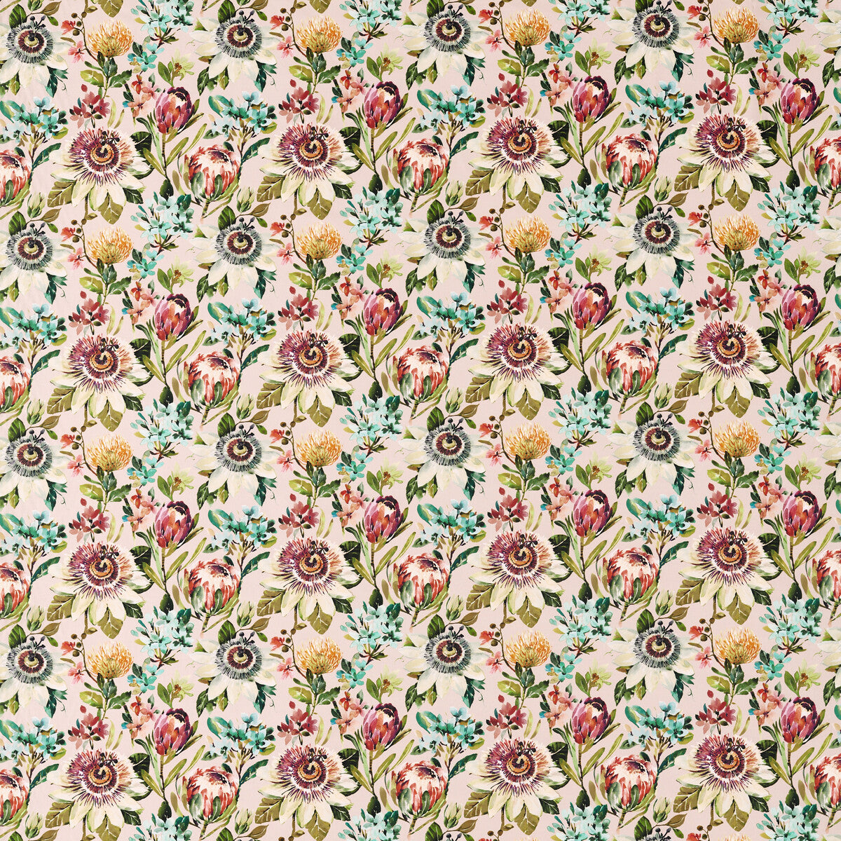 Paradise fabric in blush color - pattern F1519/02.CAC.0 - by Clarke And Clarke in the Amazonia By Studio G For C&amp;C collection