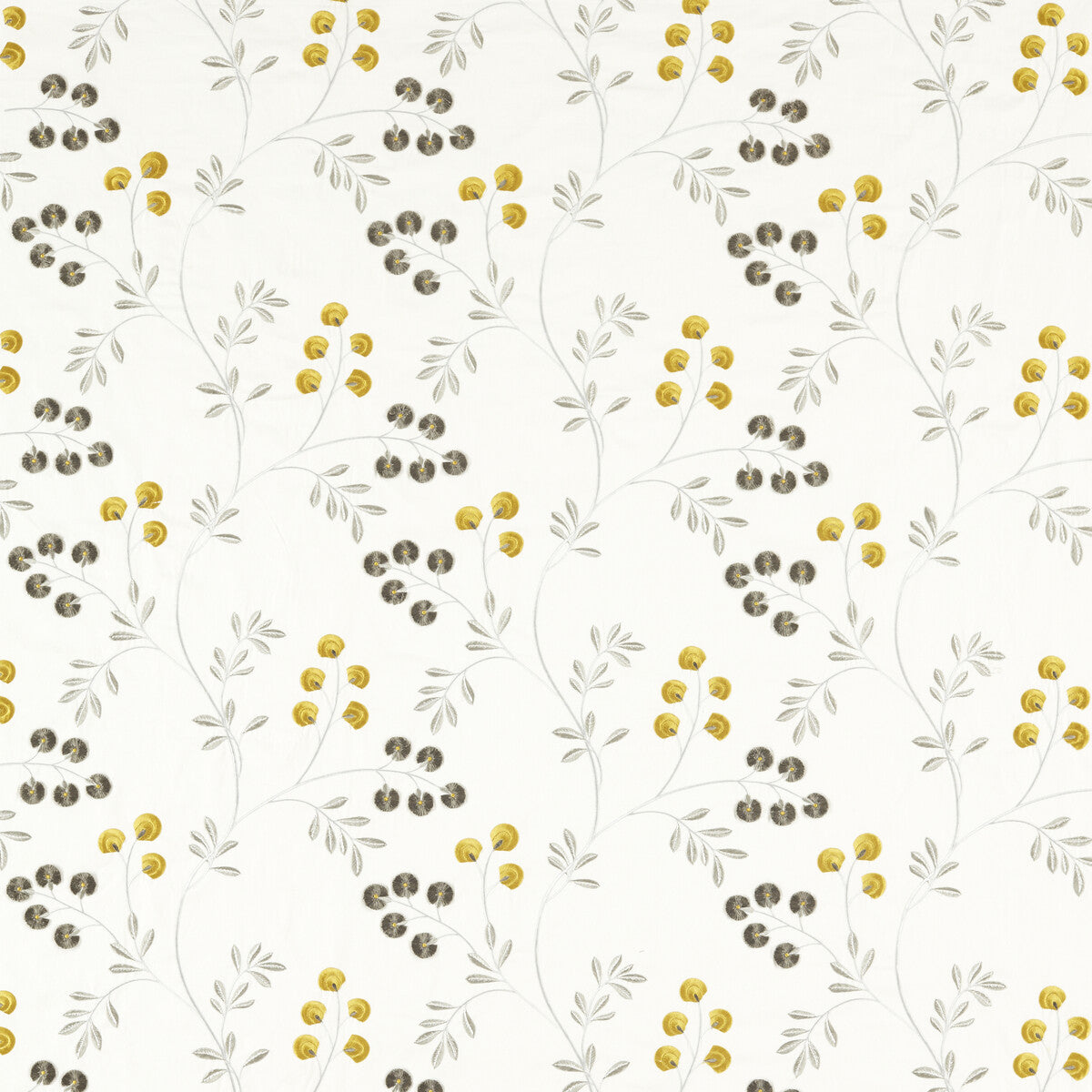 Rochelle fabric in pewter/chartreuse color - pattern F1556/03.CAC.0 - by Clarke And Clarke in the Clarke &amp; Clarke Pavilion collection