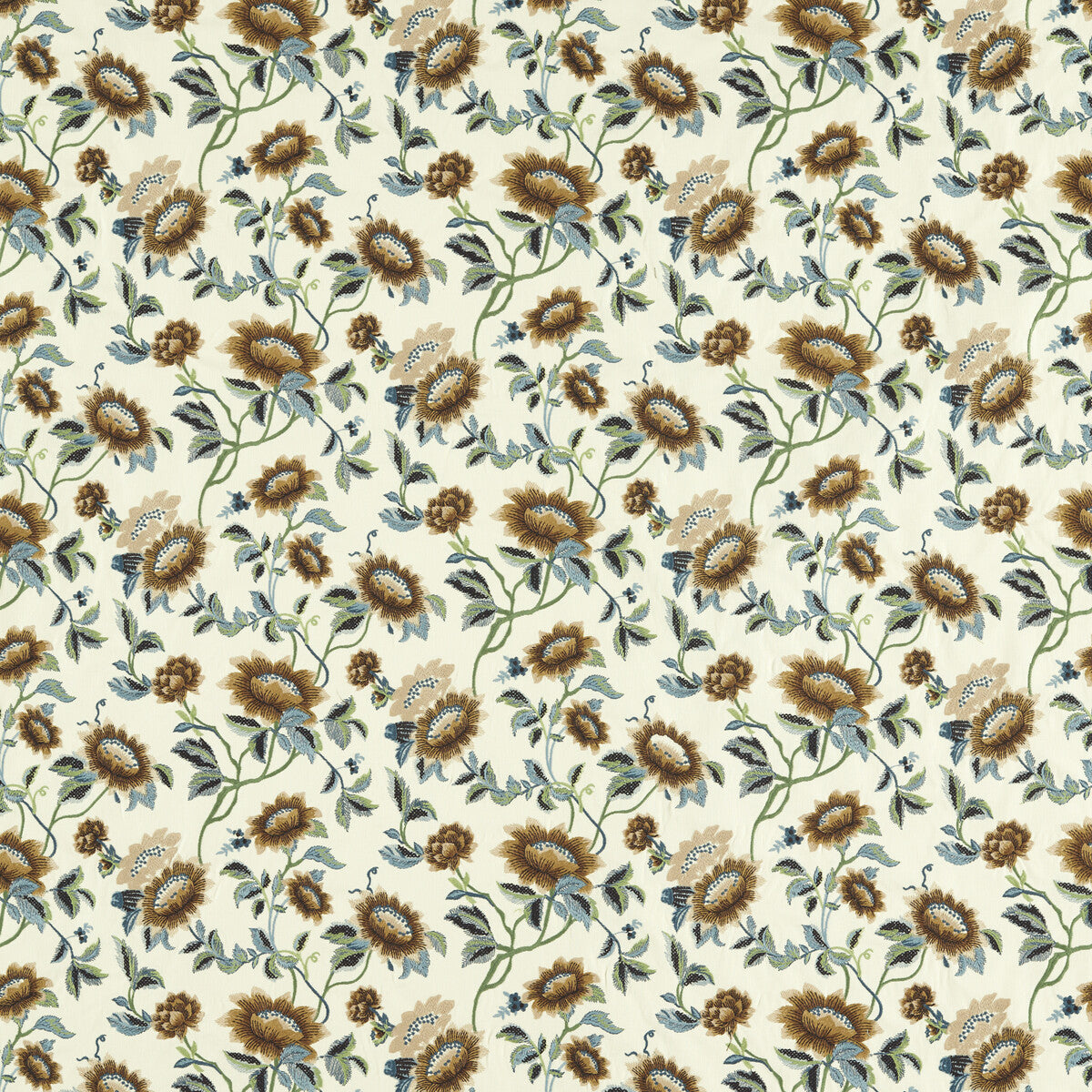 Tonquin fabric in ivory/chartreuse emb color - pattern F1580/02.CAC.0 - by Clarke And Clarke in the Clarke &amp; Clarke Botanical Wonders Fabric collection