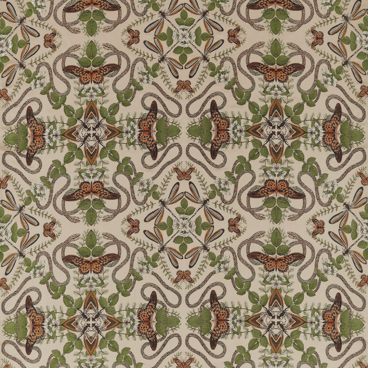 Emerald Forest fabric in blush jacquard color - pattern F1581/01.CAC.0 - by Clarke And Clarke in the Clarke &amp; Clarke Botanical Wonders Fabric collection