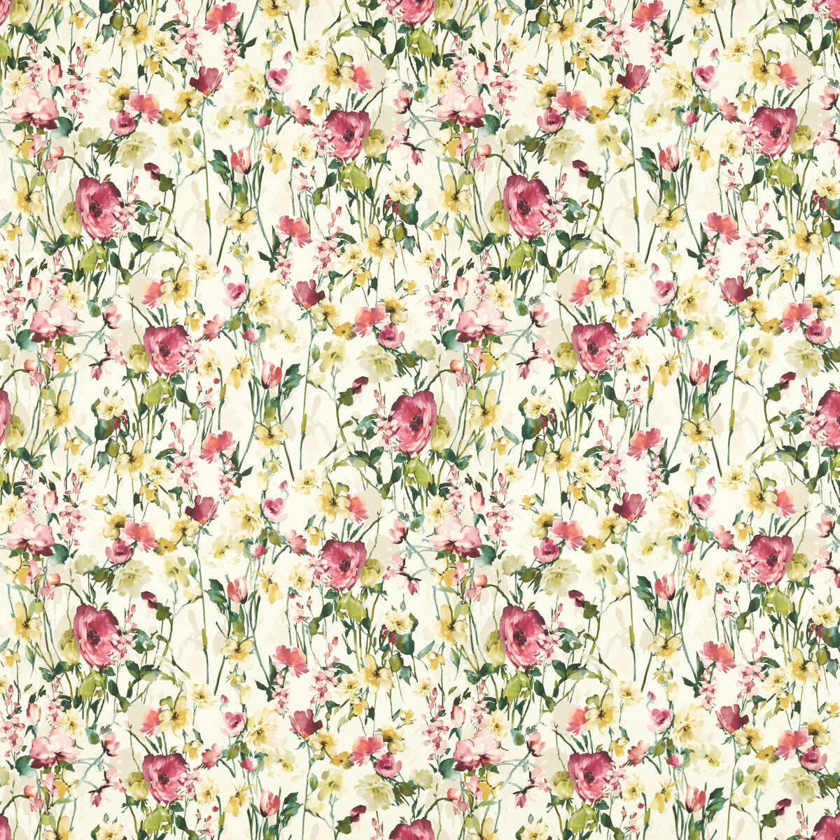 Wild Meadow fabric in ivory color - pattern F1596/04.CAC.0 - by Clarke And Clarke in the Floral Flourish By Studio G For C&amp;C collection