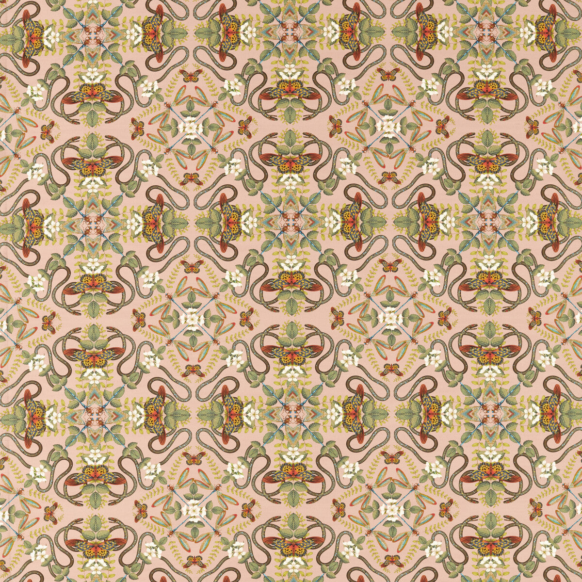 Emerald Forest fabric in blush linen color - pattern F1599/01.CAC.0 - by Clarke And Clarke in the Clarke &amp; Clarke Botanical Wonders Fabric collection