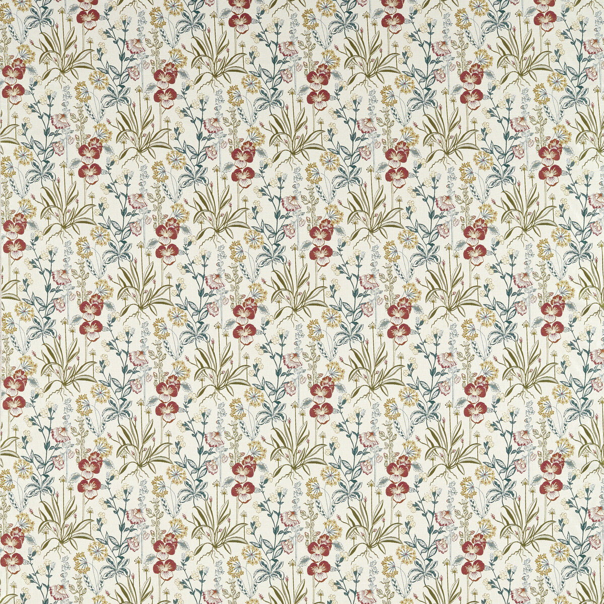 Elmsdale Jacquard fabric in forest/linen color - pattern F1647/01.CAC.0 - by Clarke And Clarke in the Ferndene collection