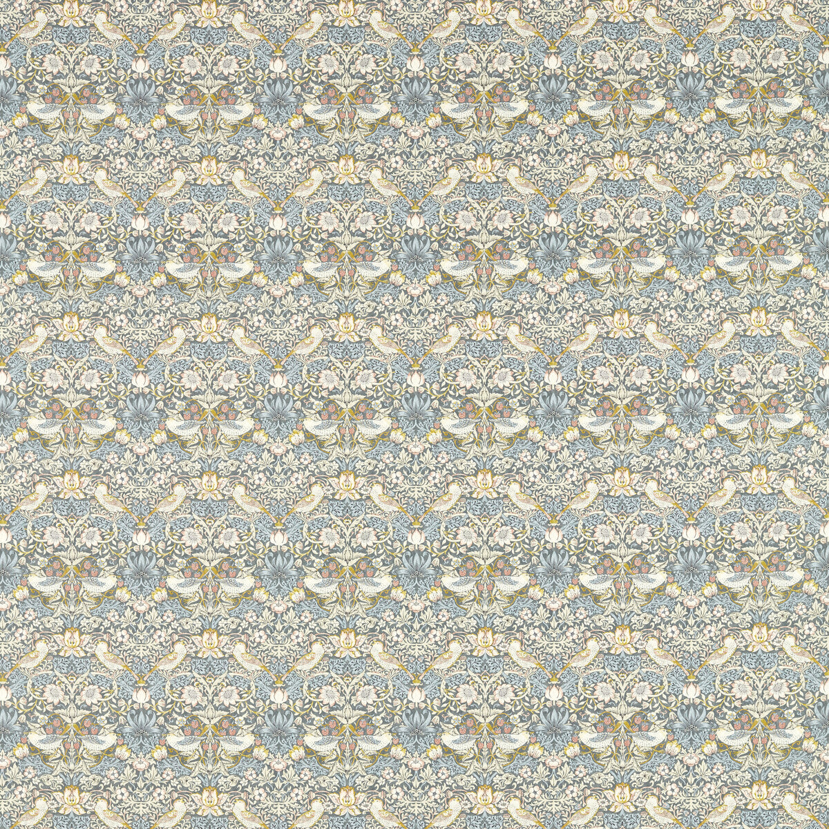 Strawberry Thief fabric in slate color - pattern F1678/02.CAC.0 - by Clarke And Clarke in the Clarke &amp; Clarke William Morris Designs collection