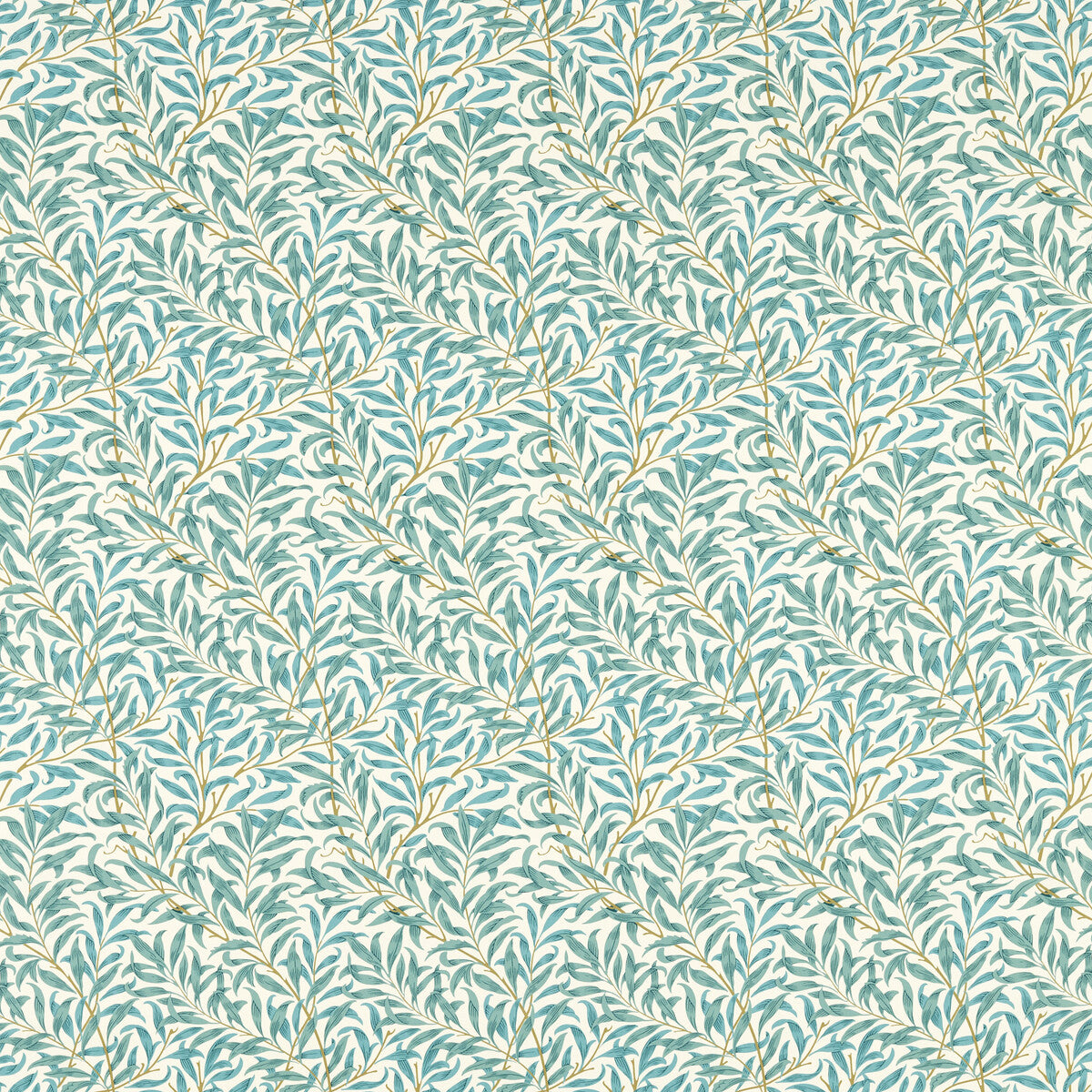 Willow Boughs fabric in teal color - pattern F1679/05.CAC.0 - by Clarke And Clarke in the Clarke &amp; Clarke William Morris Designs collection