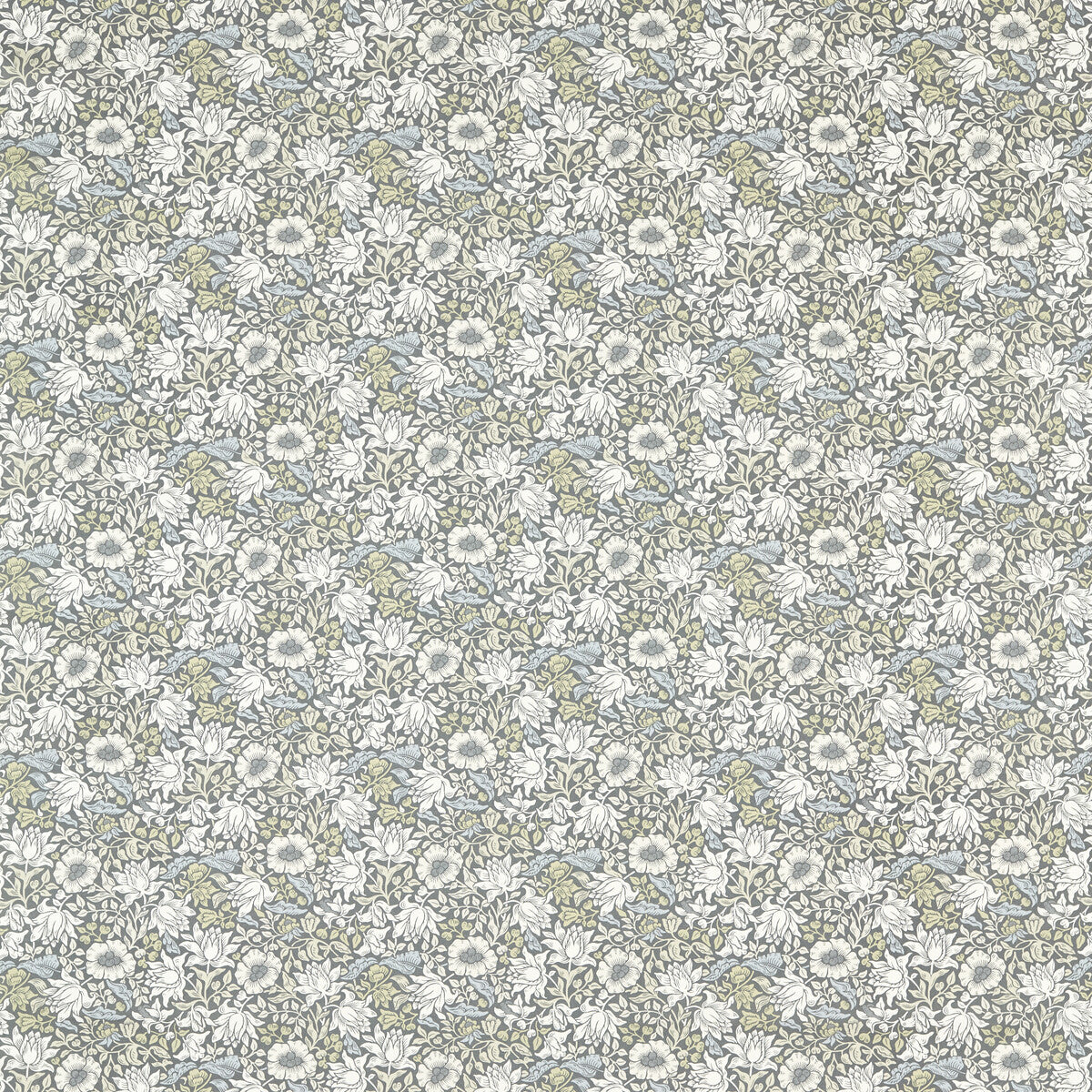 Mallow fabric in slate/dove color - pattern F1680/01.CAC.0 - by Clarke And Clarke in the Clarke &amp; Clarke William Morris Designs collection