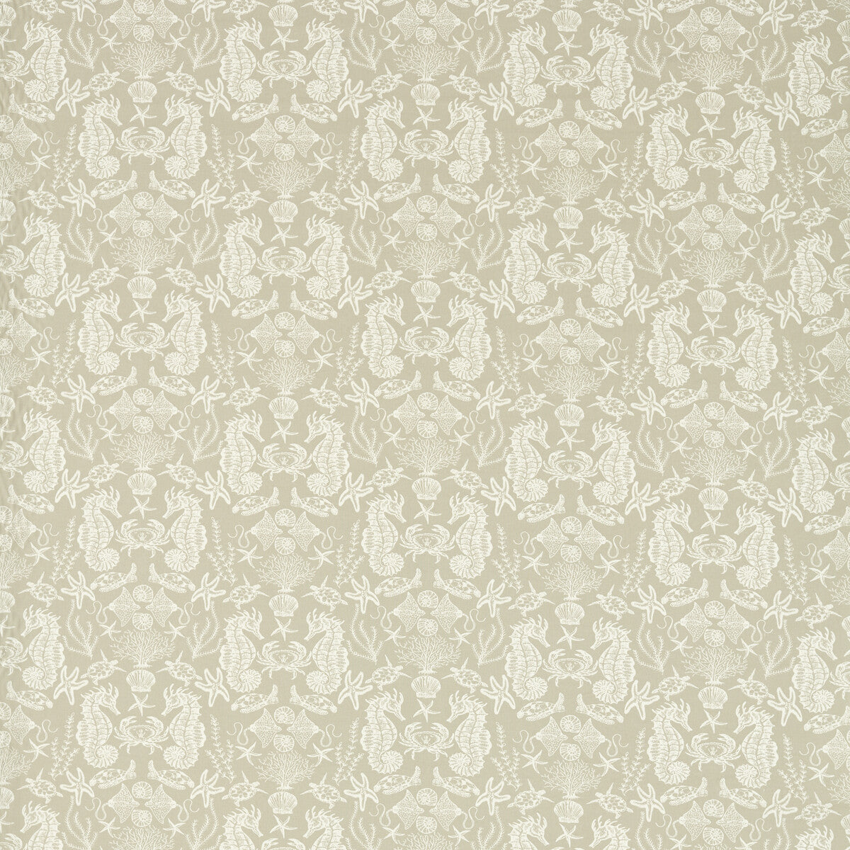 Aquarium fabric in natural color - pattern number F1725/02.CAC.0 - by Clarke And Clarke in the Clarke &amp; Clarke Marina collection