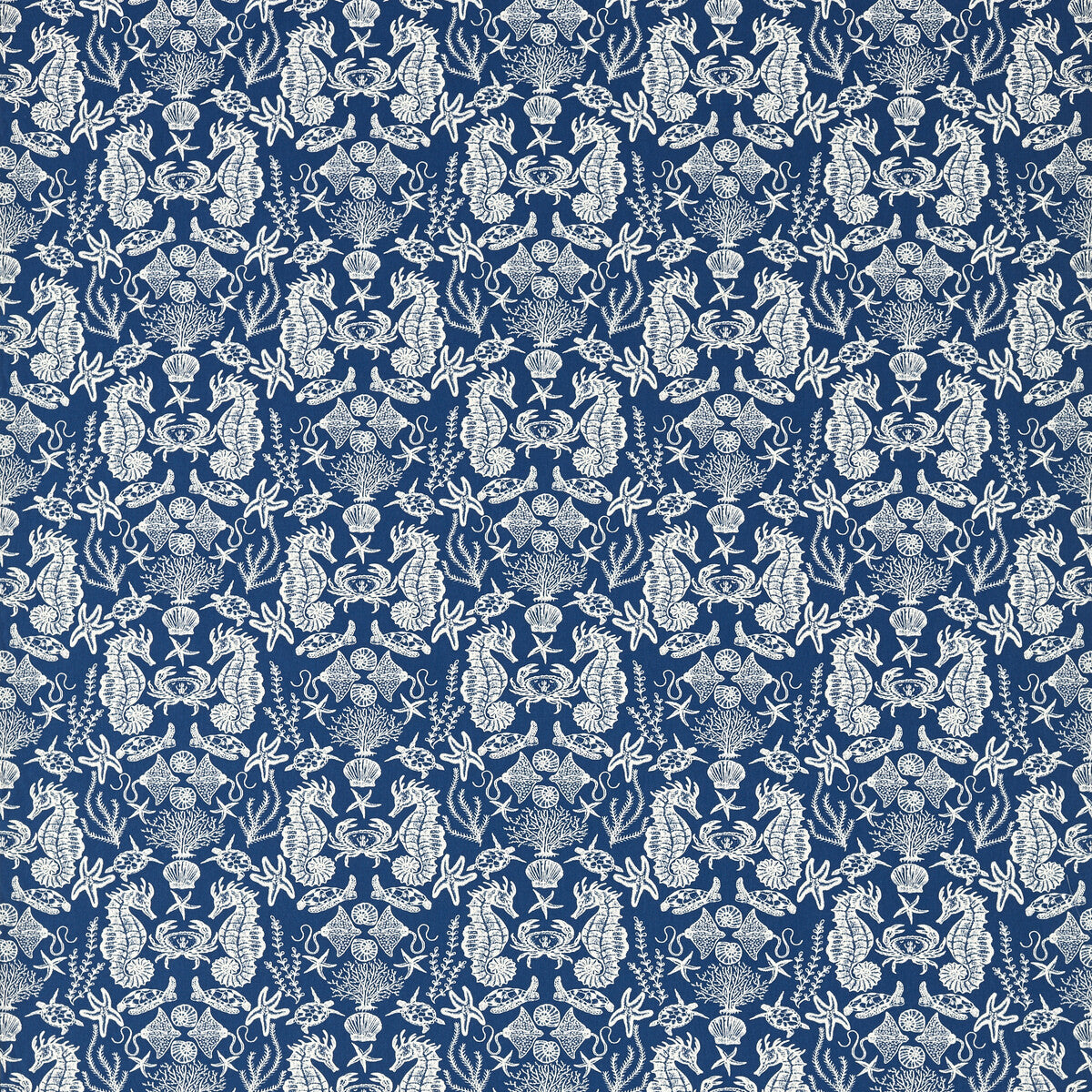 Aquarium fabric in navy color - pattern number F1725/03.CAC.0 - by Clarke And Clarke in the Clarke &amp; Clarke Marina collection