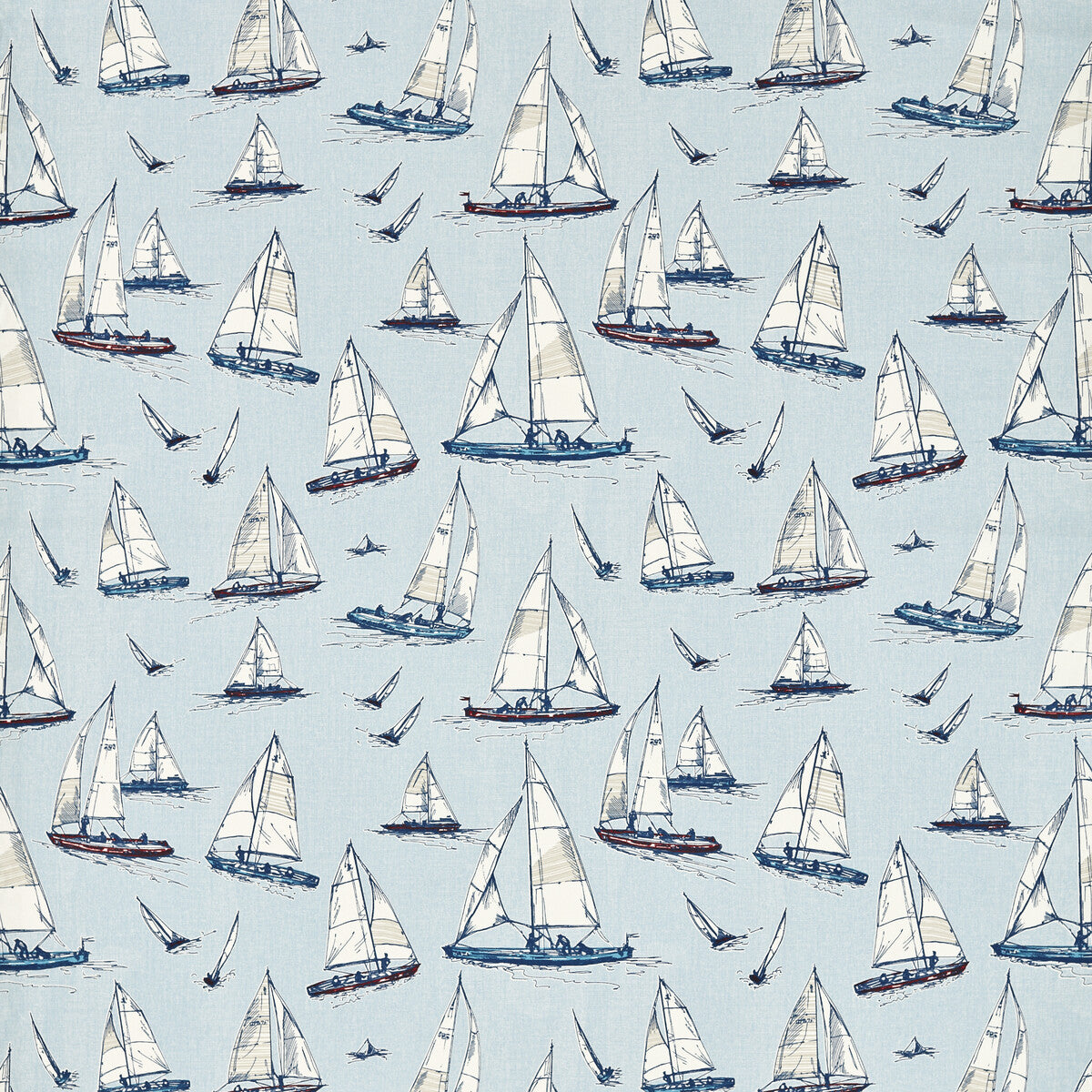 Sailing fabric in yacht color - pattern number F1728/01.CAC.0 - by Clarke And Clarke in the Clarke &amp; Clarke Marina collection