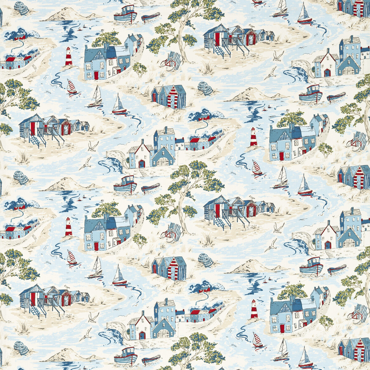 Waterfront fabric in marine color - pattern number F1733/01.CAC.0 - by Clarke And Clarke in the Clarke &amp; Clarke Marina collection