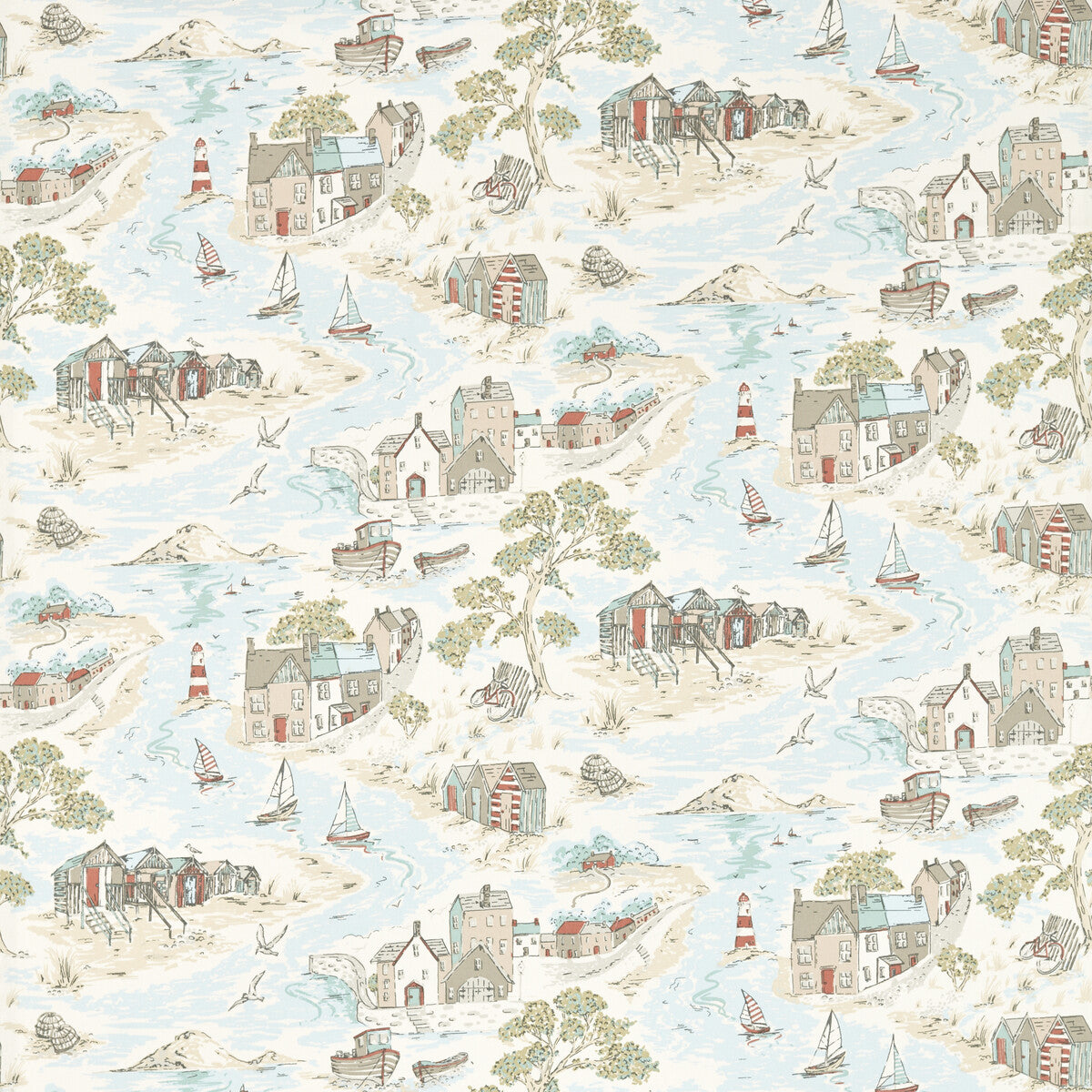 Waterfront fabric in mineral color - pattern number F1733/02.CAC.0 - by Clarke And Clarke in the Clarke &amp; Clarke Marina collection