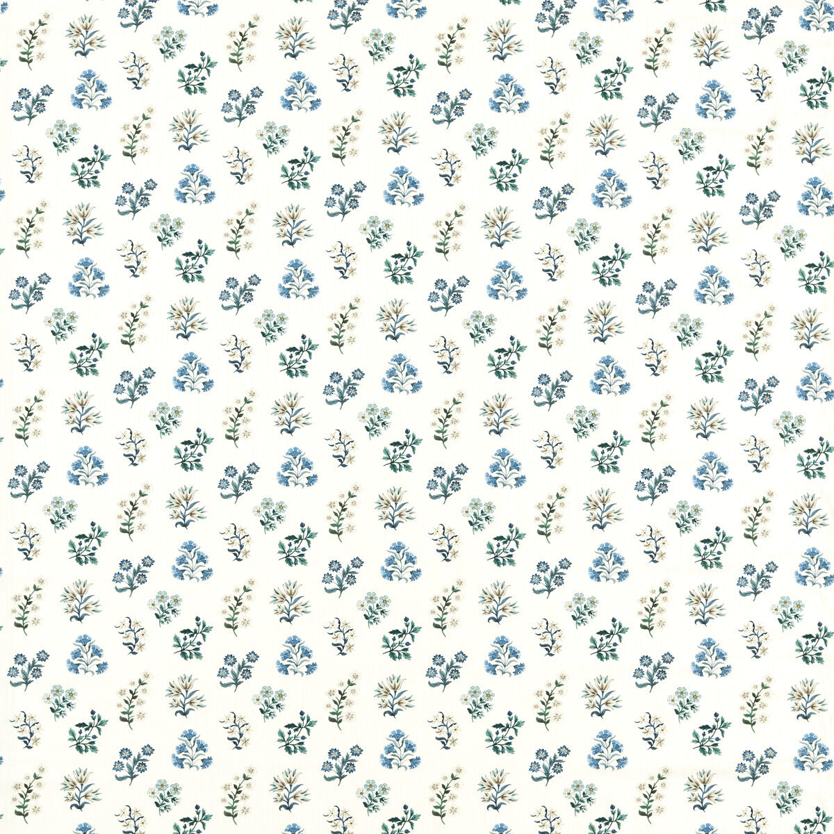 Leiden fabric in denim color - pattern number F1736/03.CAC.0 - by Clarke And Clarke in the Clarke &amp; Clarke Secret Garden collection