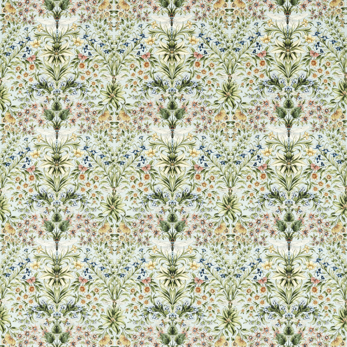 Mirabell fabric in seaglass color - pattern number F1737/03.CAC.0 - by Clarke And Clarke in the Clarke &amp; Clarke Secret Garden collection