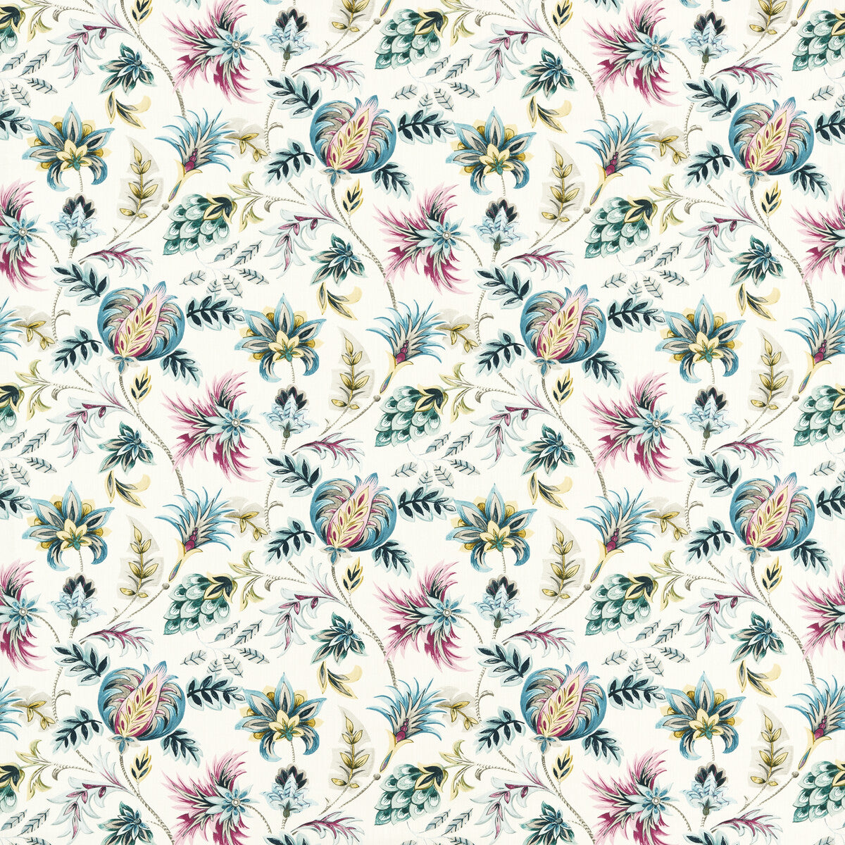 Sizergh fabric in teal berry color - pattern number F1739/03.CAC.0 - by Clarke And Clarke in the Clarke &amp; Clarke Secret Garden collection