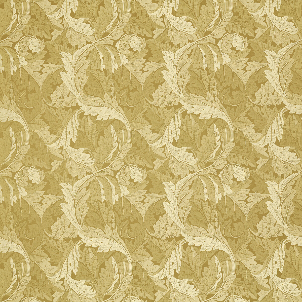 Acanthus Jacquard fabric in gold color - pattern number F1740/02.CAC.0 - by Clarke And Clarke in the Clarke &amp; Clarke William Morris Weaves collection