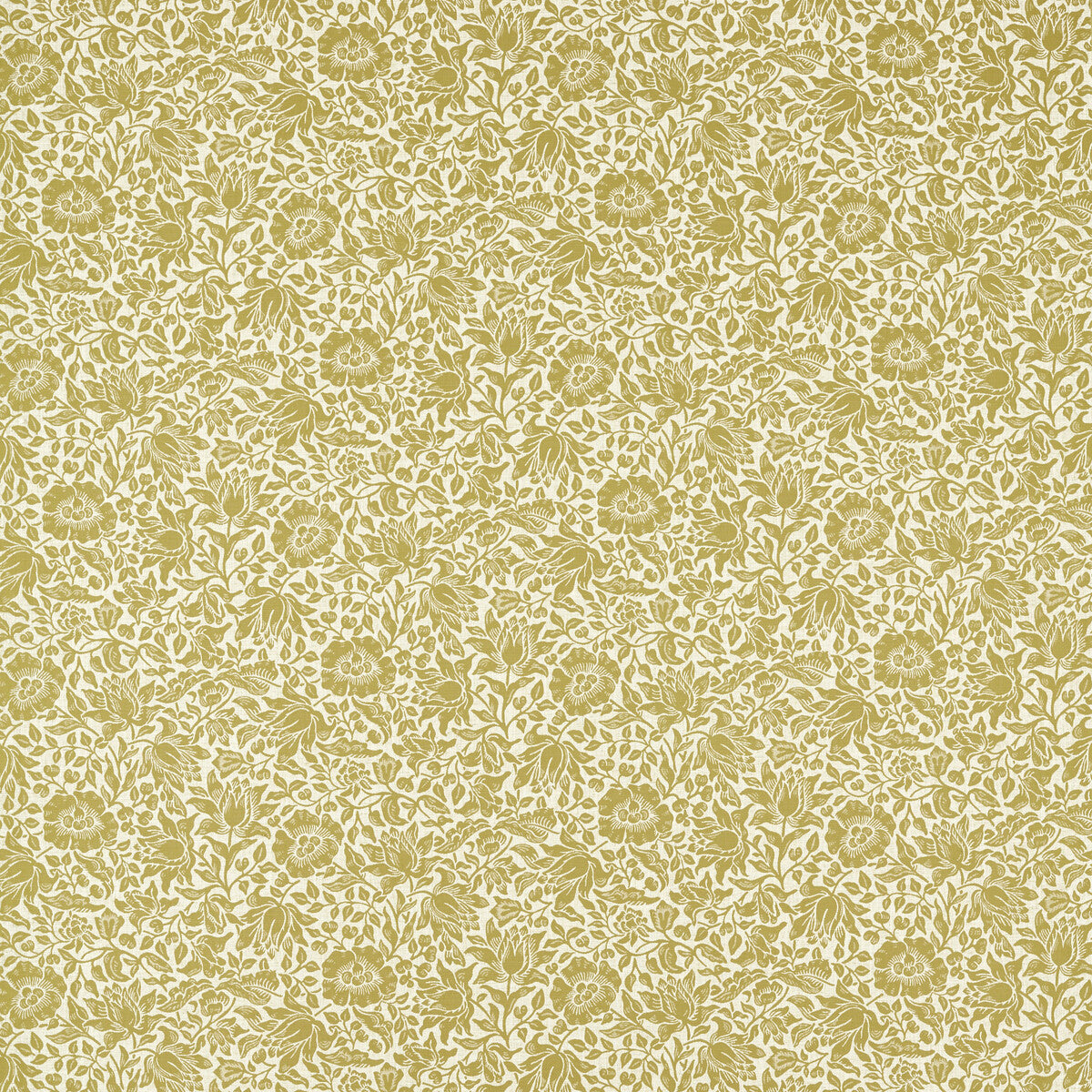 Mallow Weave fabric in chartreuse color - pattern number F1744/01.CAC.0 - by Clarke And Clarke in the Clarke &amp; Clarke William Morris Weaves collection