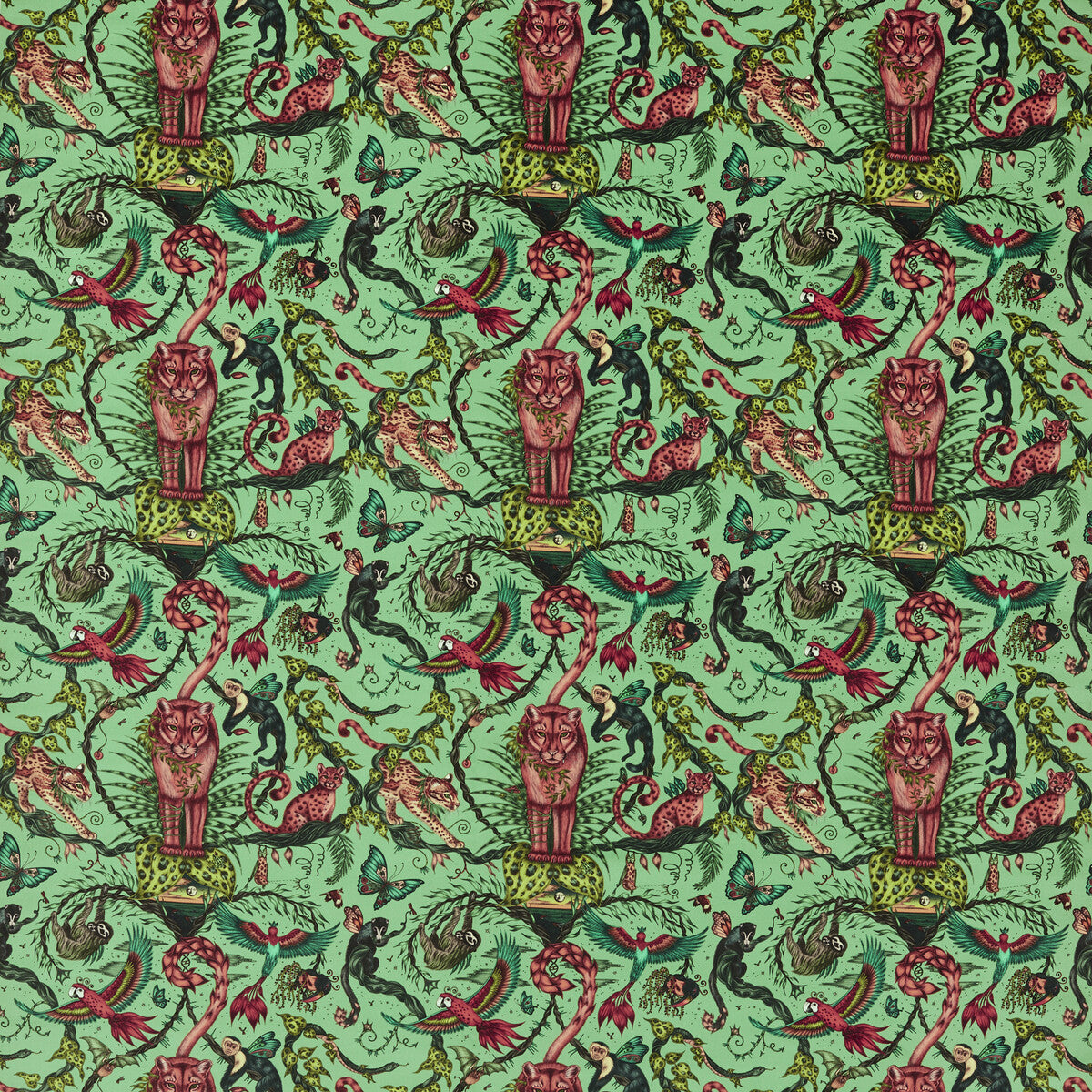 Bosque Dreams Velvet fabric in aquamarine color - pattern number F1749/01.CAC.0 - by Clarke And Clarke in the Mythica By Emma J Shipley For C&amp;C collection