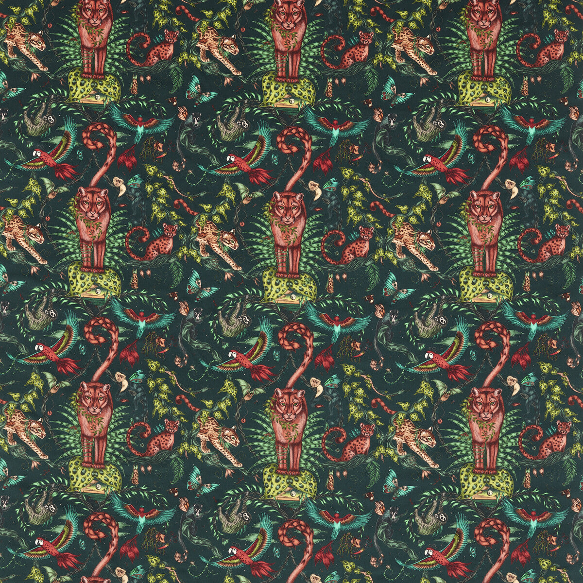 Bosque Dreams Velvet fabric in forest color - pattern number F1749/03.CAC.0 - by Clarke And Clarke in the Mythica By Emma J Shipley For C&amp;C collection