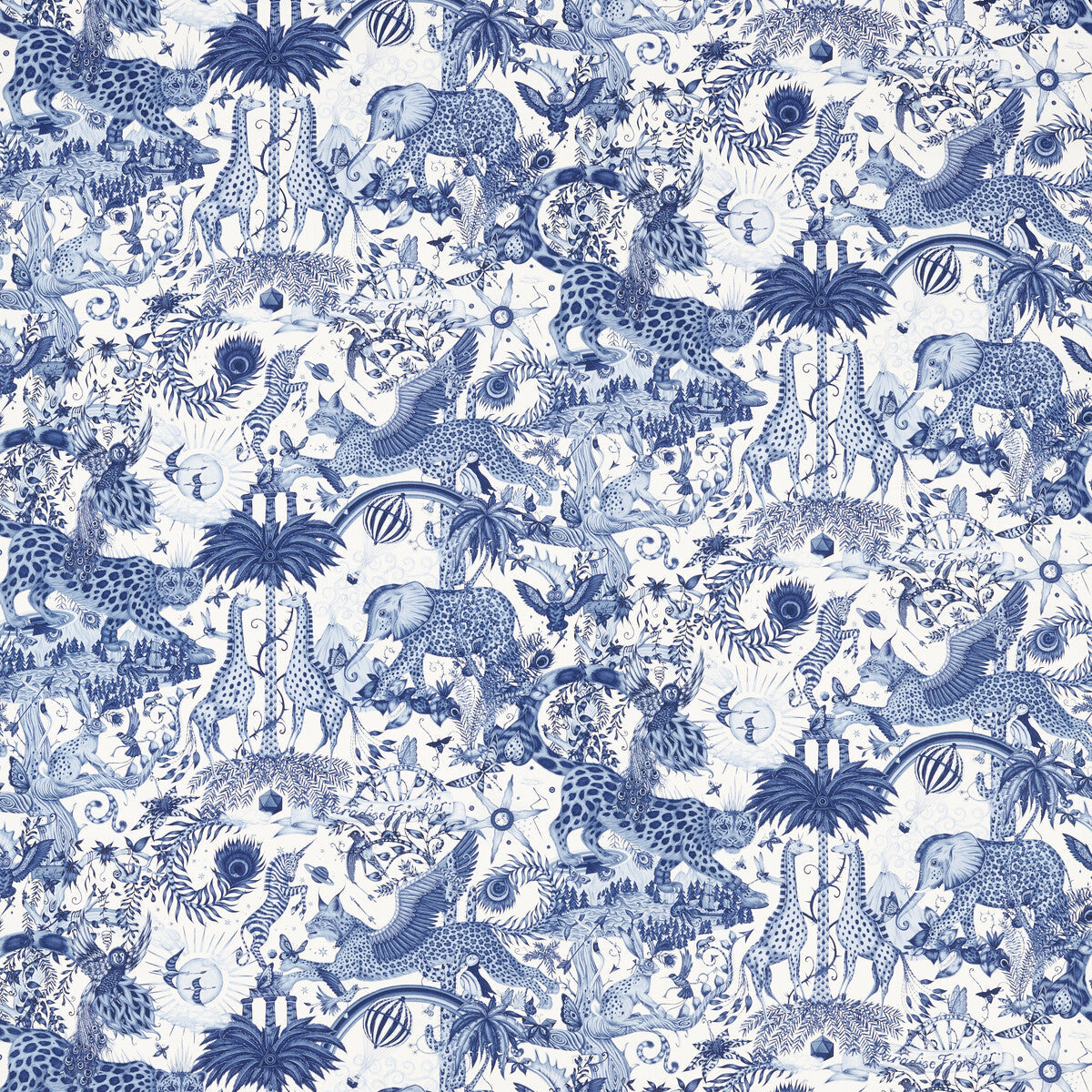 Paradise Lost fabric in ink color - pattern number F1756/03.CAC.0 - by Clarke And Clarke in the Mythica By Emma J Shipley For C&amp;C collection