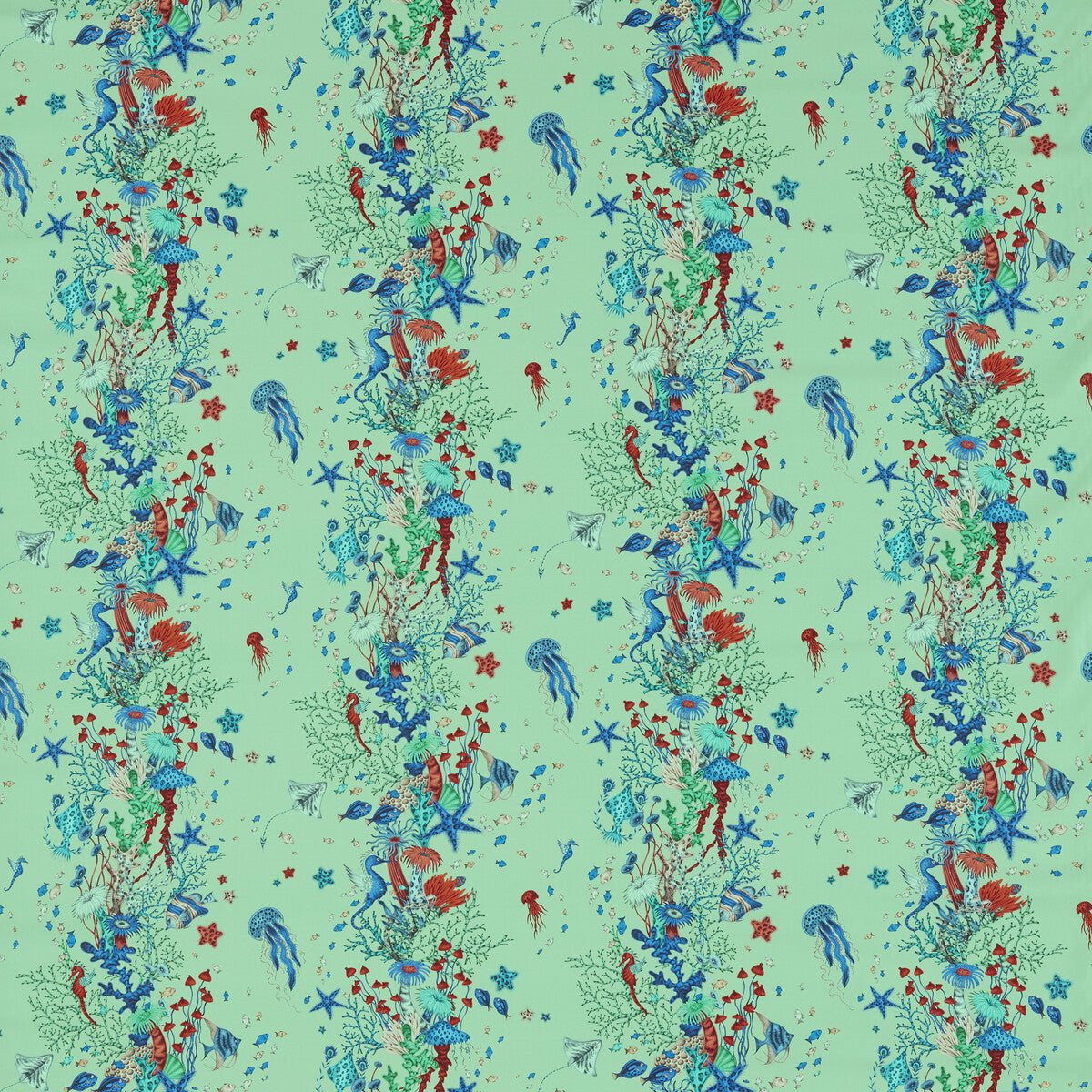 Seaforest fabric in aqua color - pattern number F1760/01.CAC.0 - by Clarke And Clarke in the Mythica By Emma J Shipley For C&amp;C collection
