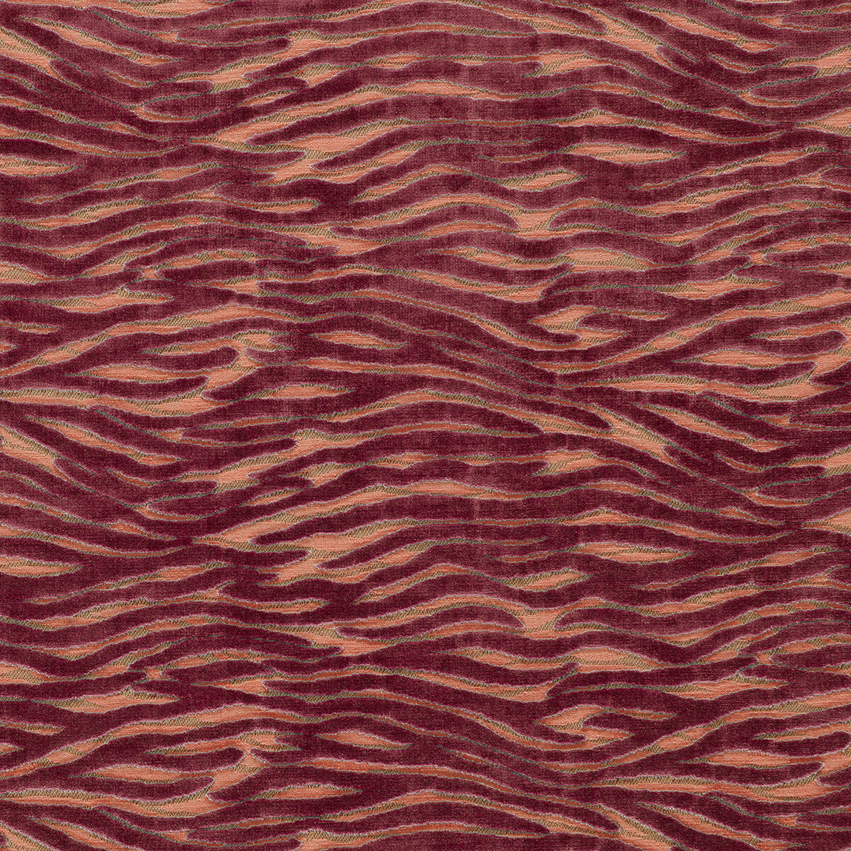 Wildstripe fabric in coral color - pattern number F1762/02.CAC.0 - by Clarke And Clarke in the Mythica By Emma J Shipley For C&amp;C collection