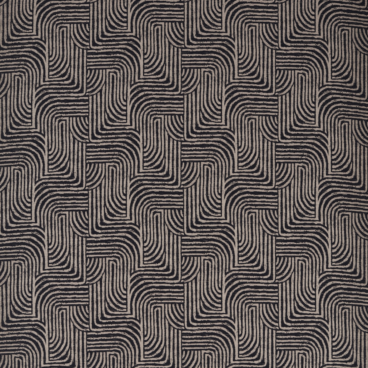 Gormley Jacquard fabric in Noir color - pattern number F1766/03.CAC.0 - by Clarke And Clarke in the Metropolitan collection