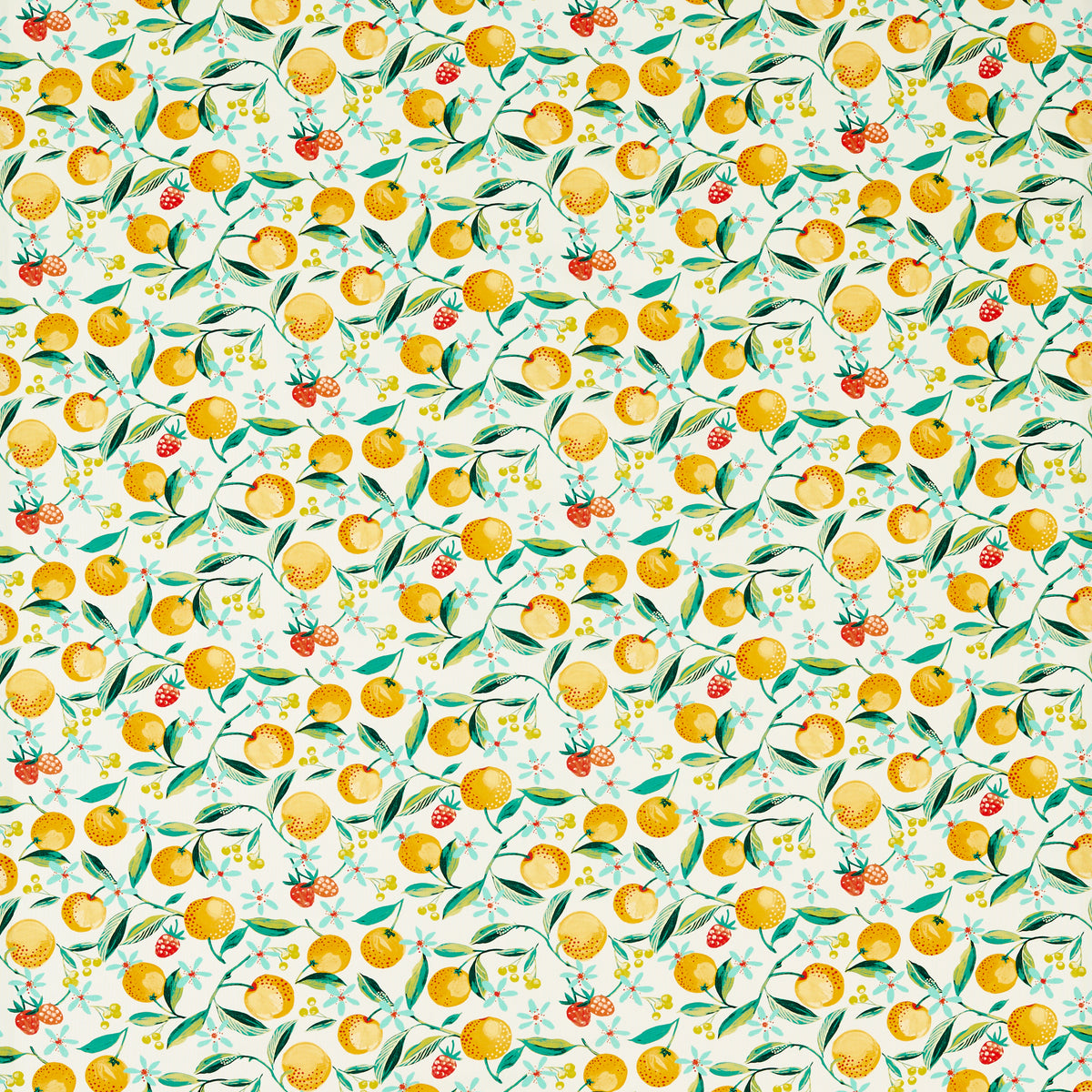 Orange Blossom fabric in Citron color - pattern number F1784/02.CAC.0 - by Clarke And Clarke in the Montage II collection