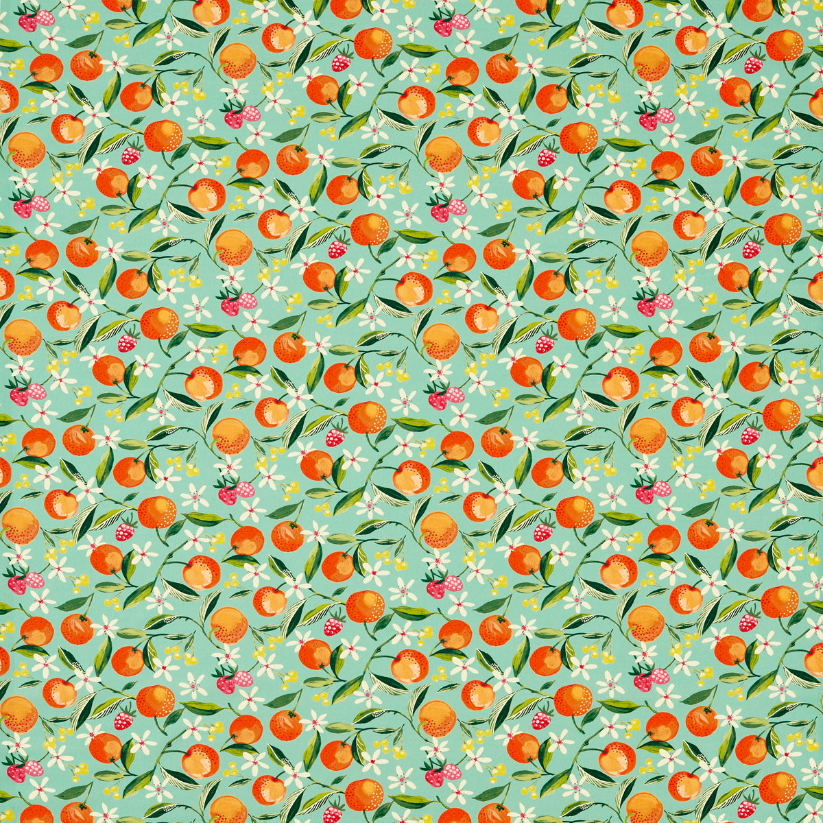 Orange Blossom fabric in Jade color - pattern number F1784/03.CAC.0 - by Clarke And Clarke in the Montage II collection