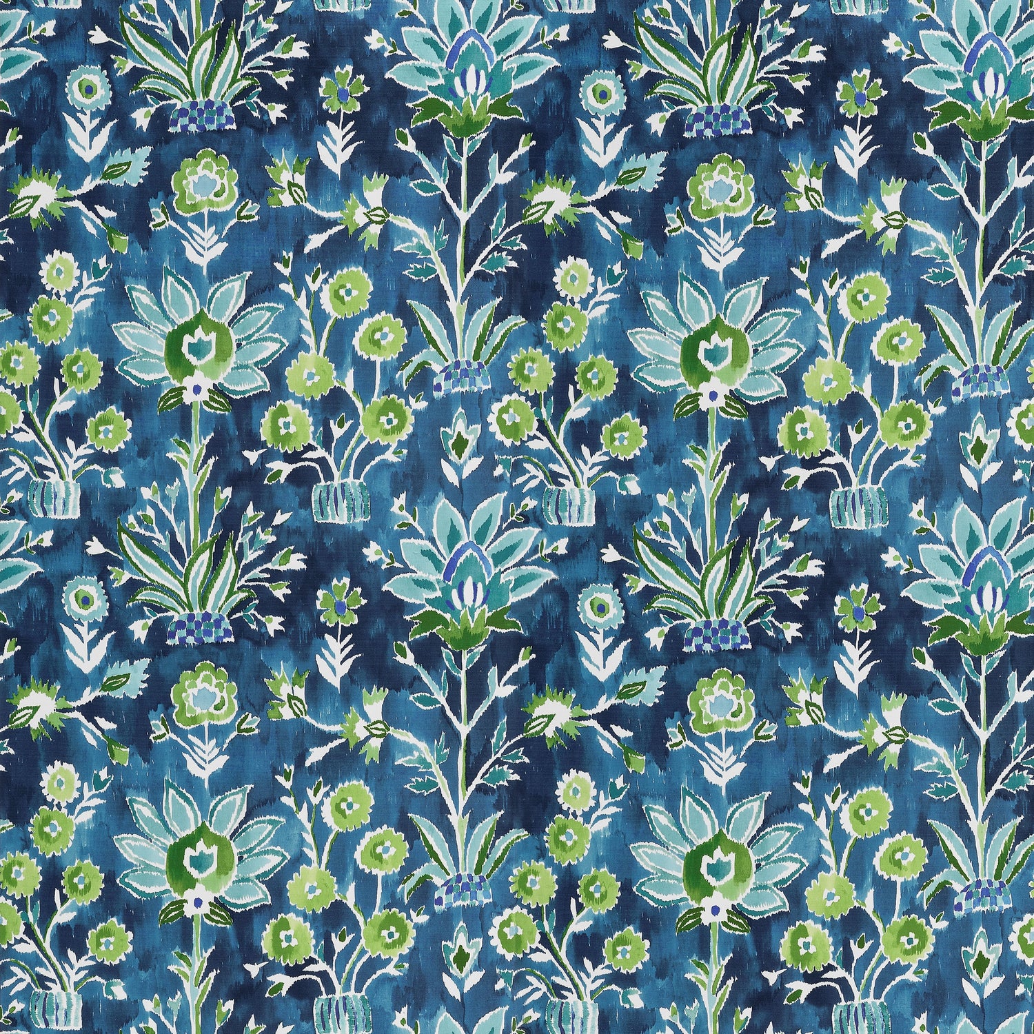 Lilia Print fabric in navy color - pattern number F711115 - by Thibaut in the Acadia collection