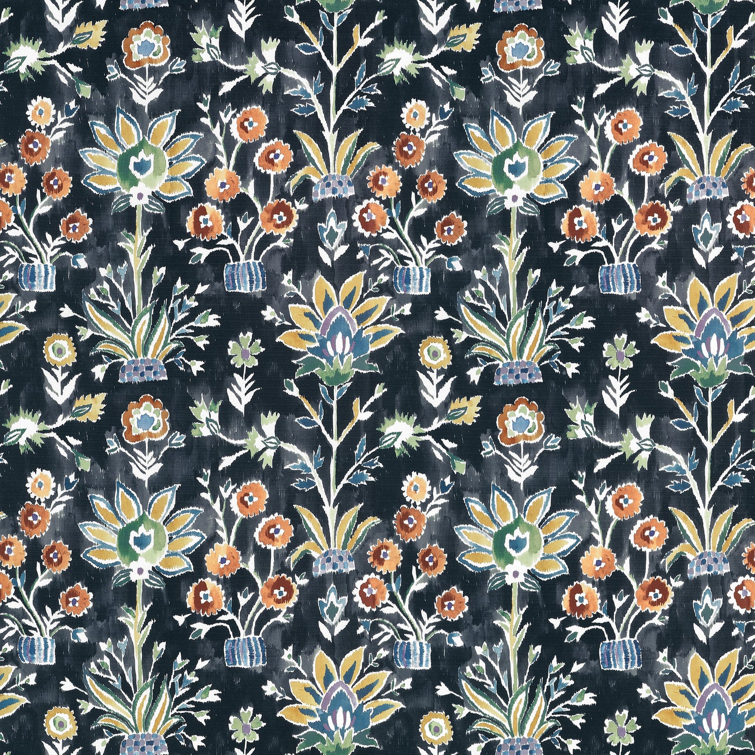 Lilia Print fabric in ebony color - pattern number F711120 - by Thibaut in the Acadia collection