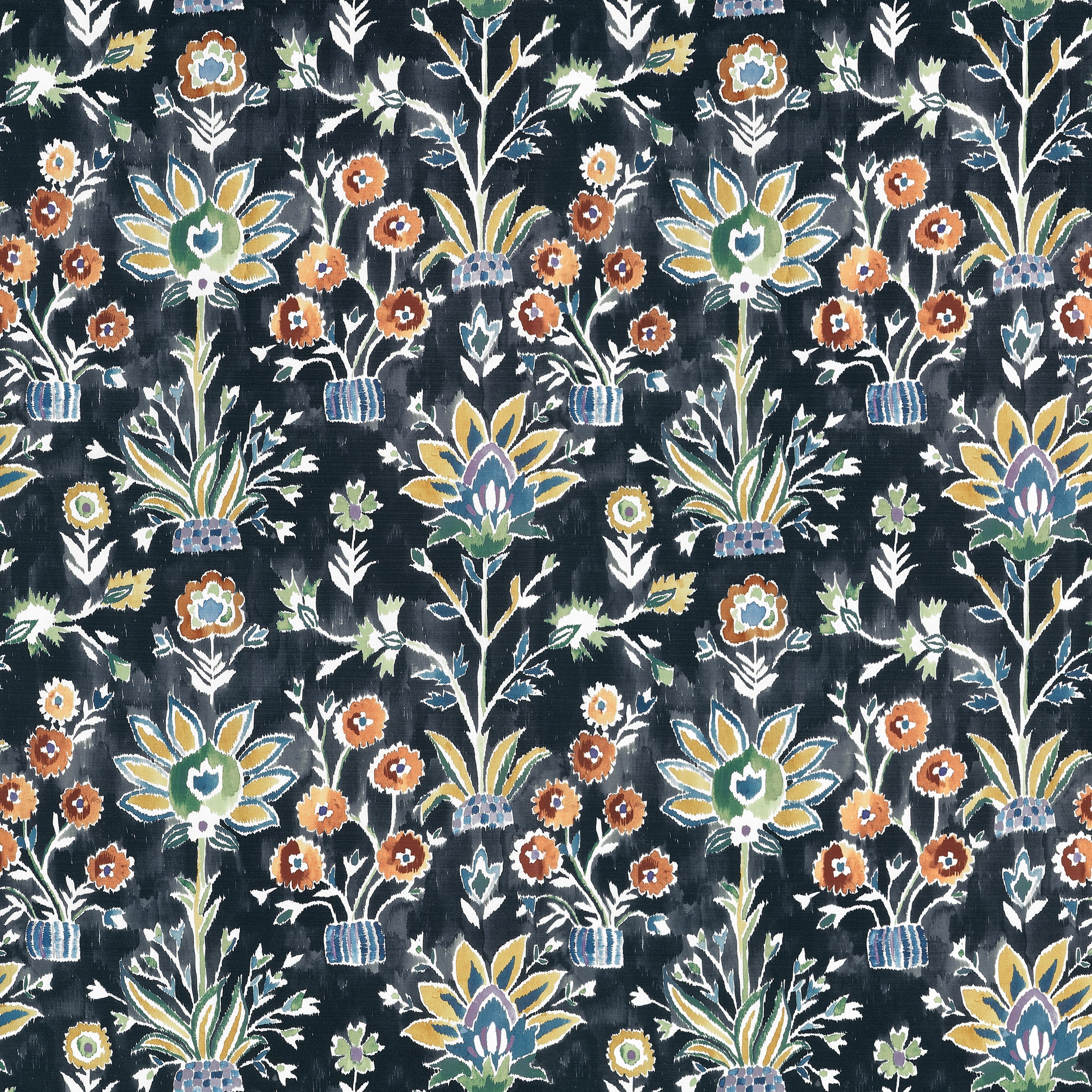 Lilia Print fabric in ebony color - pattern number F711120 - by Thibaut in the Acadia collection