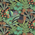 Protea Print fabric in black color - pattern number F81762 - by Thibaut in the Soleil collection