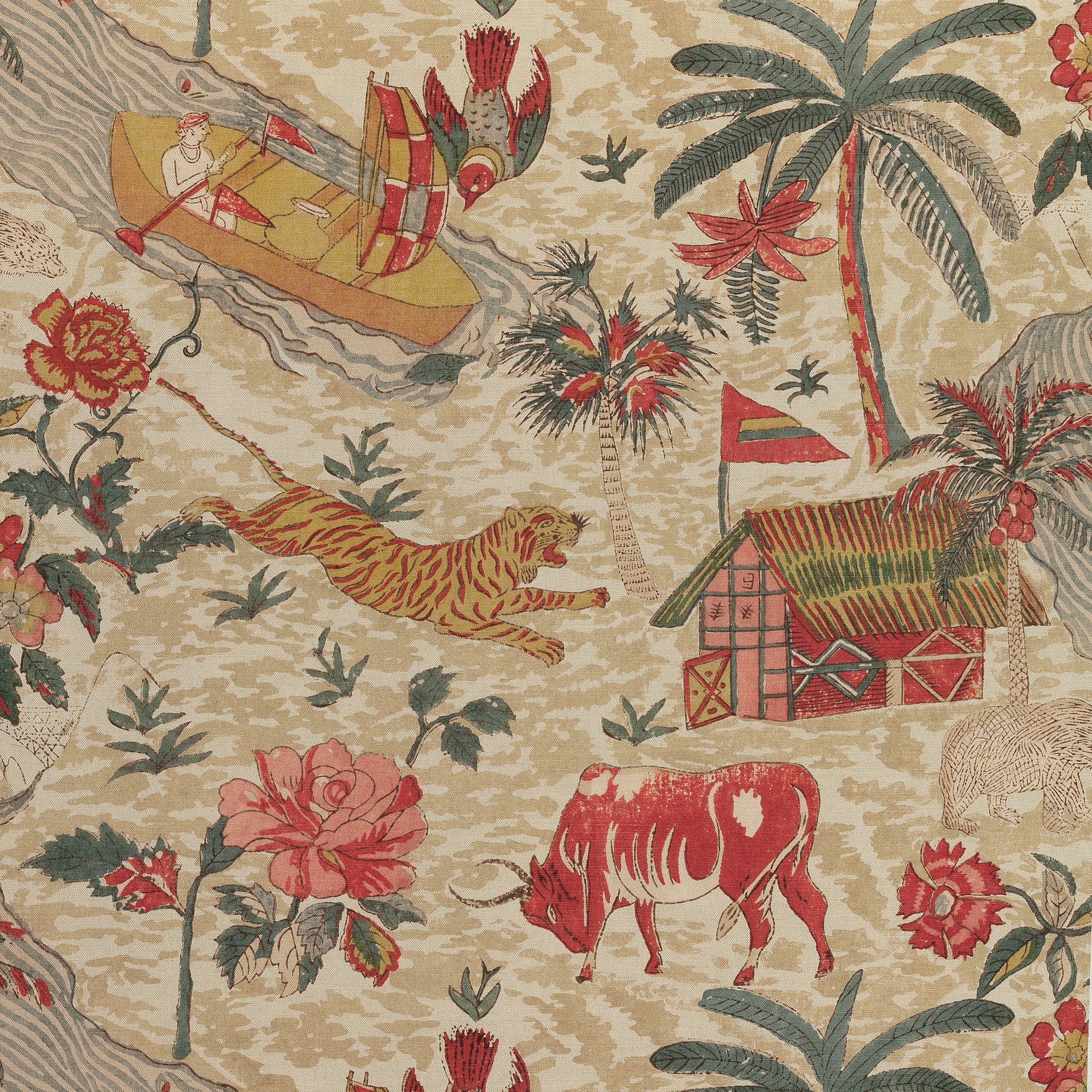 Tiger Reserve fabric in wheat color - pattern number F910233 - by Thibaut in the Colony collection