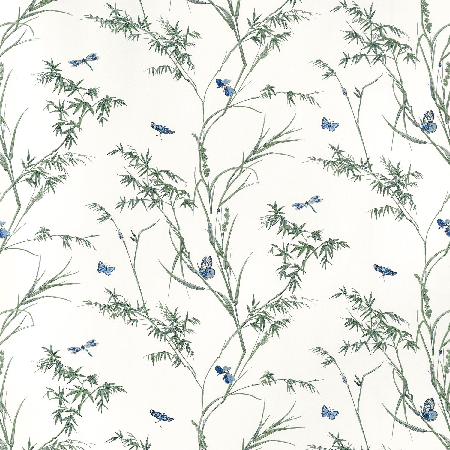 Virginia fabric in blue and green color - pattern number F910528 - by Thibaut in the Boxwood collection