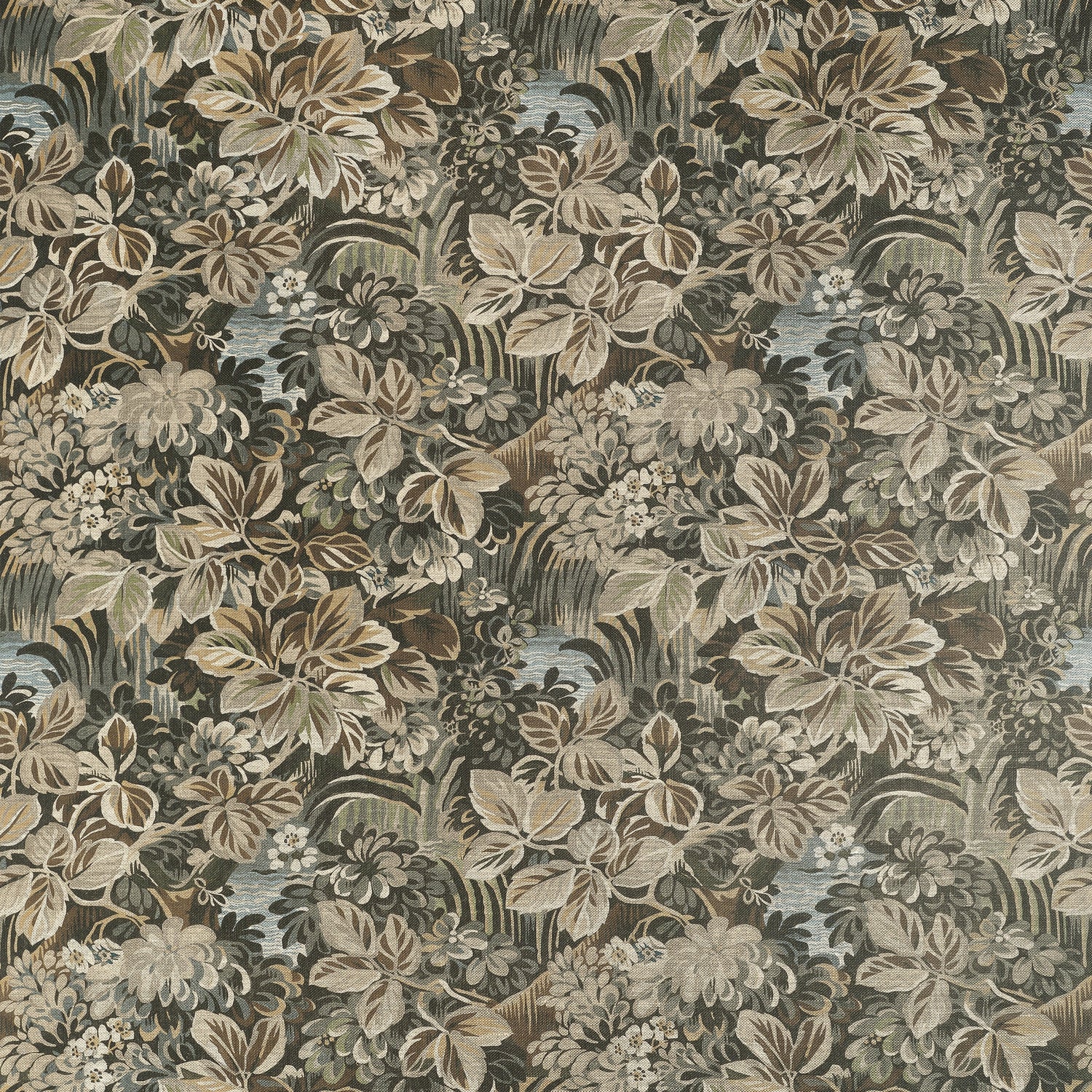 Night Garden fabric in brown color - pattern number F910532 - by Thibaut in the Boxwood collection