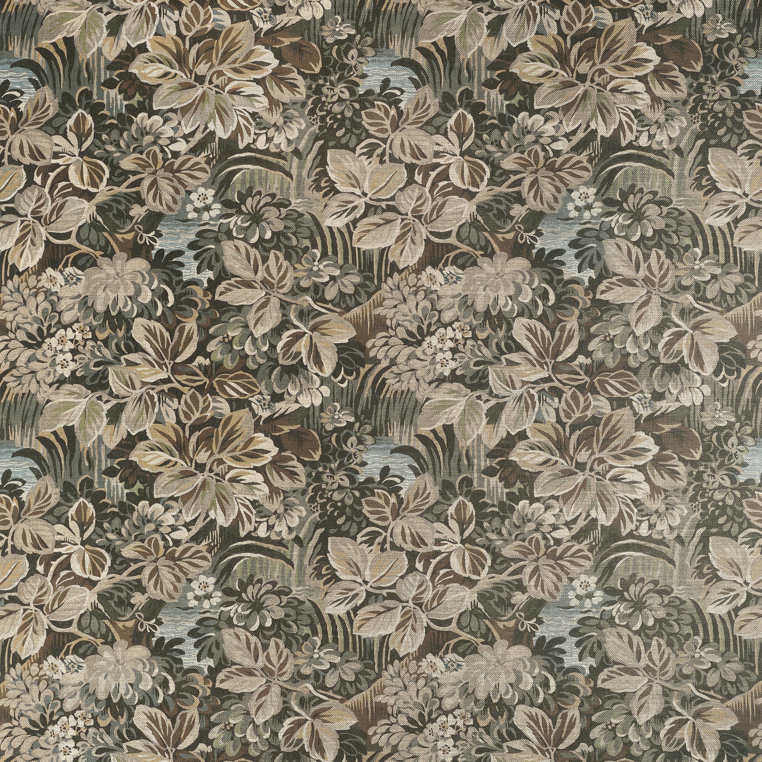 Night Garden fabric in brown color - pattern number F910532 - by Thibaut in the Boxwood collection