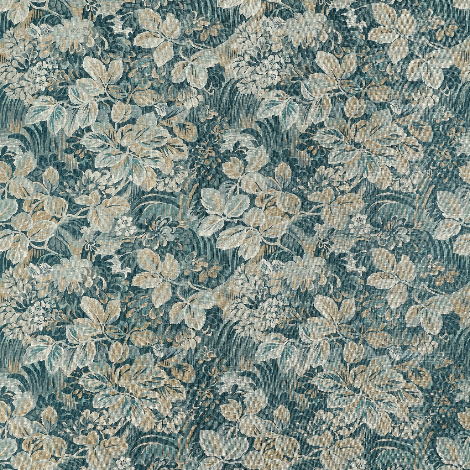 Night Garden fabric in spa blue color - pattern number F910533 - by Thibaut in the Boxwood collection