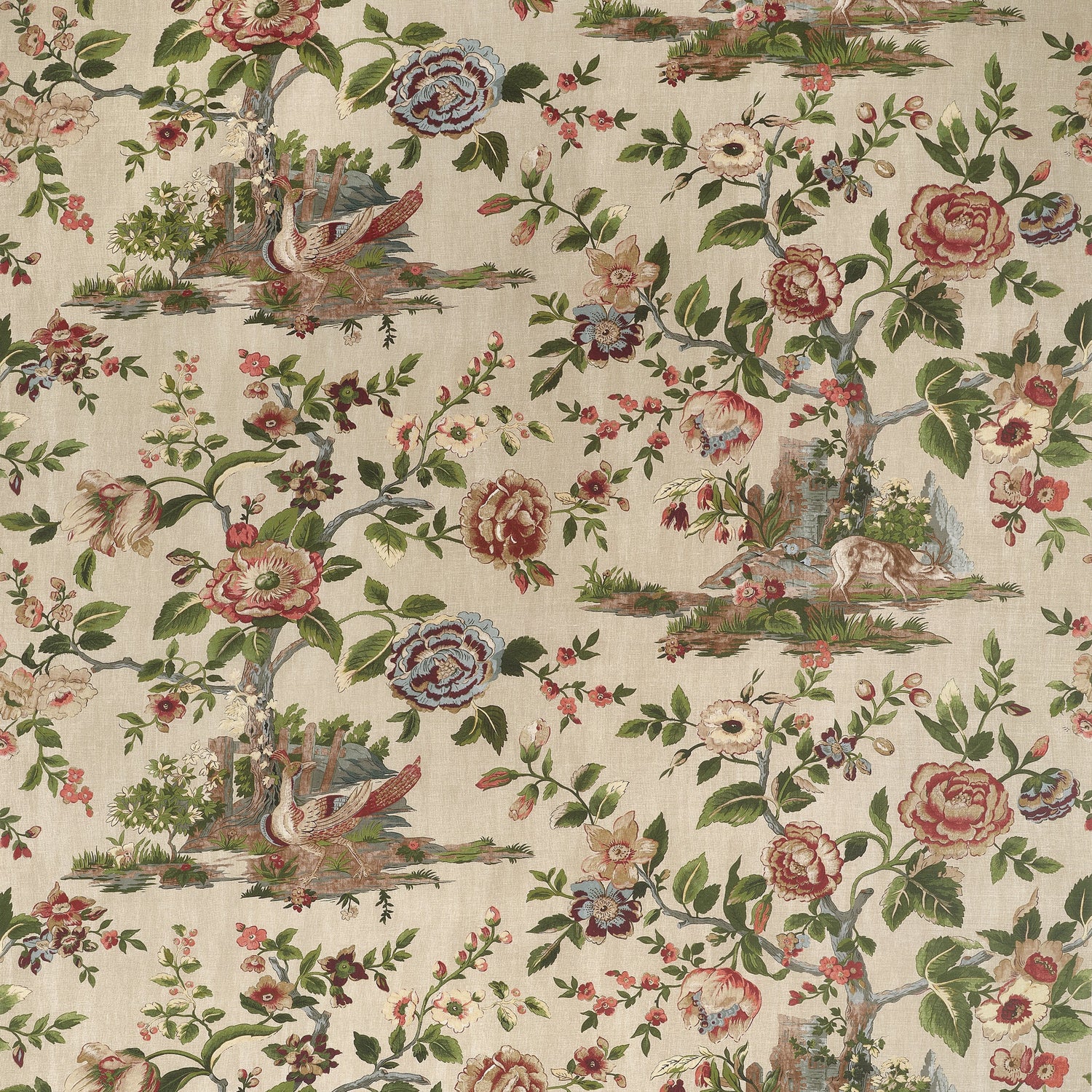Forest Lodge fabric in flax color - pattern number F910541 - by Thibaut in the Boxwood collection