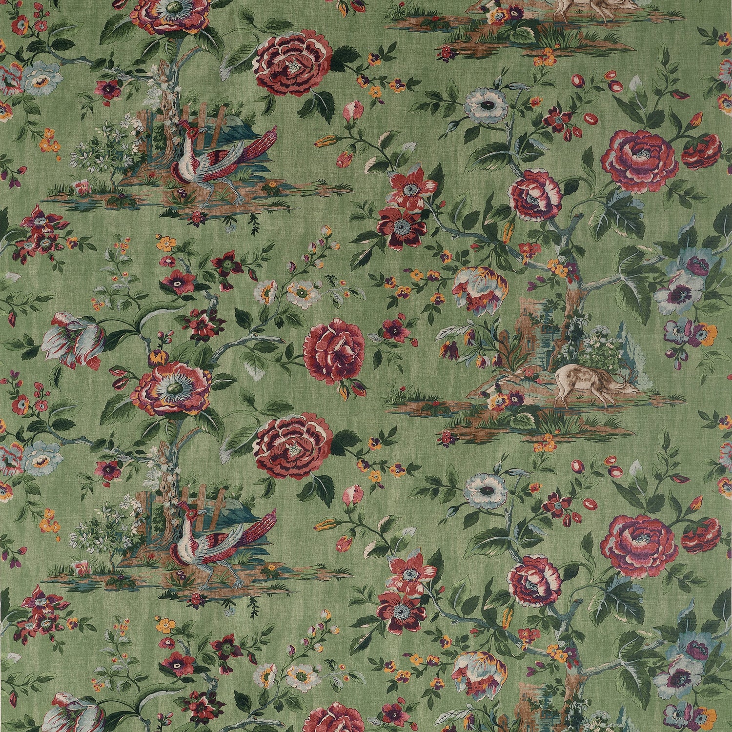 Forest Lodge fabric in green color - pattern number F910542 - by Thibaut in the Boxwood collection