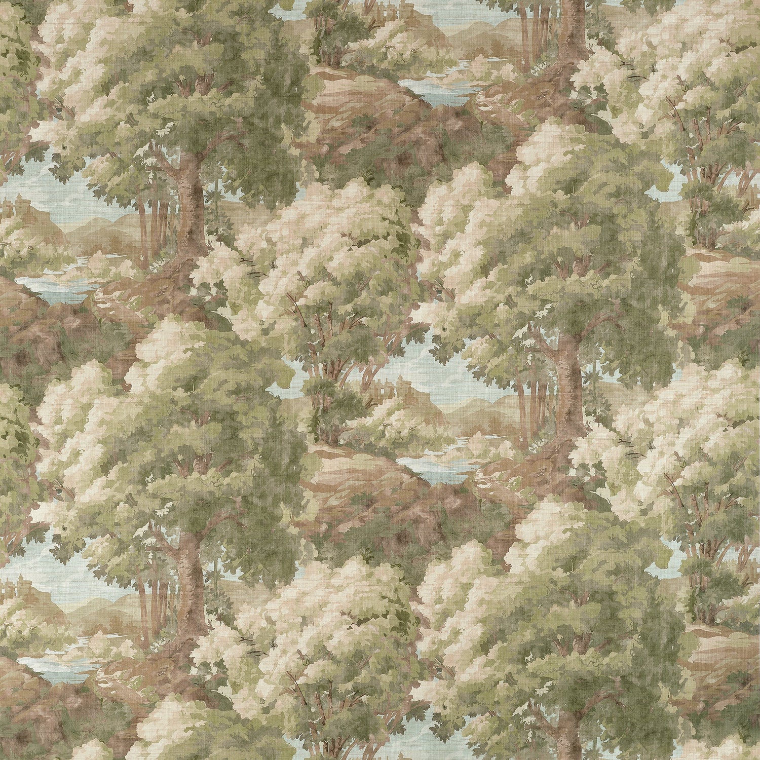 Woodland Clearing fabric in green color - pattern number F910546 - by Thibaut in the Boxwood collection