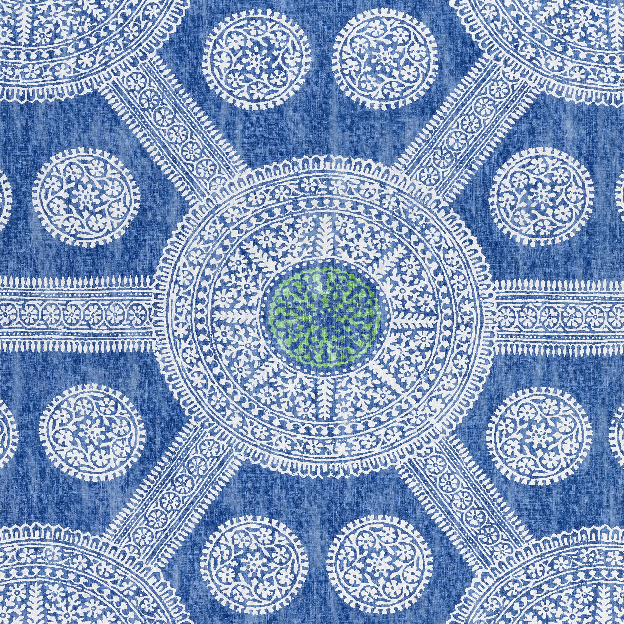 Stonington fabric in blue and green color - pattern number F910636 - by Thibaut in the Ceylon collection
