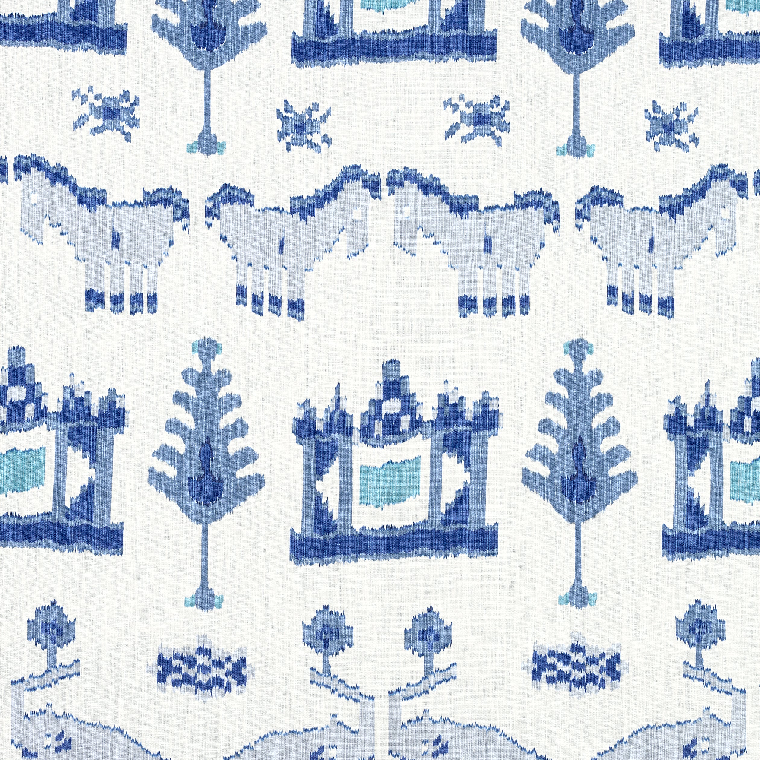 Kingdom Parade fabric in blue and white color - pattern number F910641 - by Thibaut in the Ceylon collection